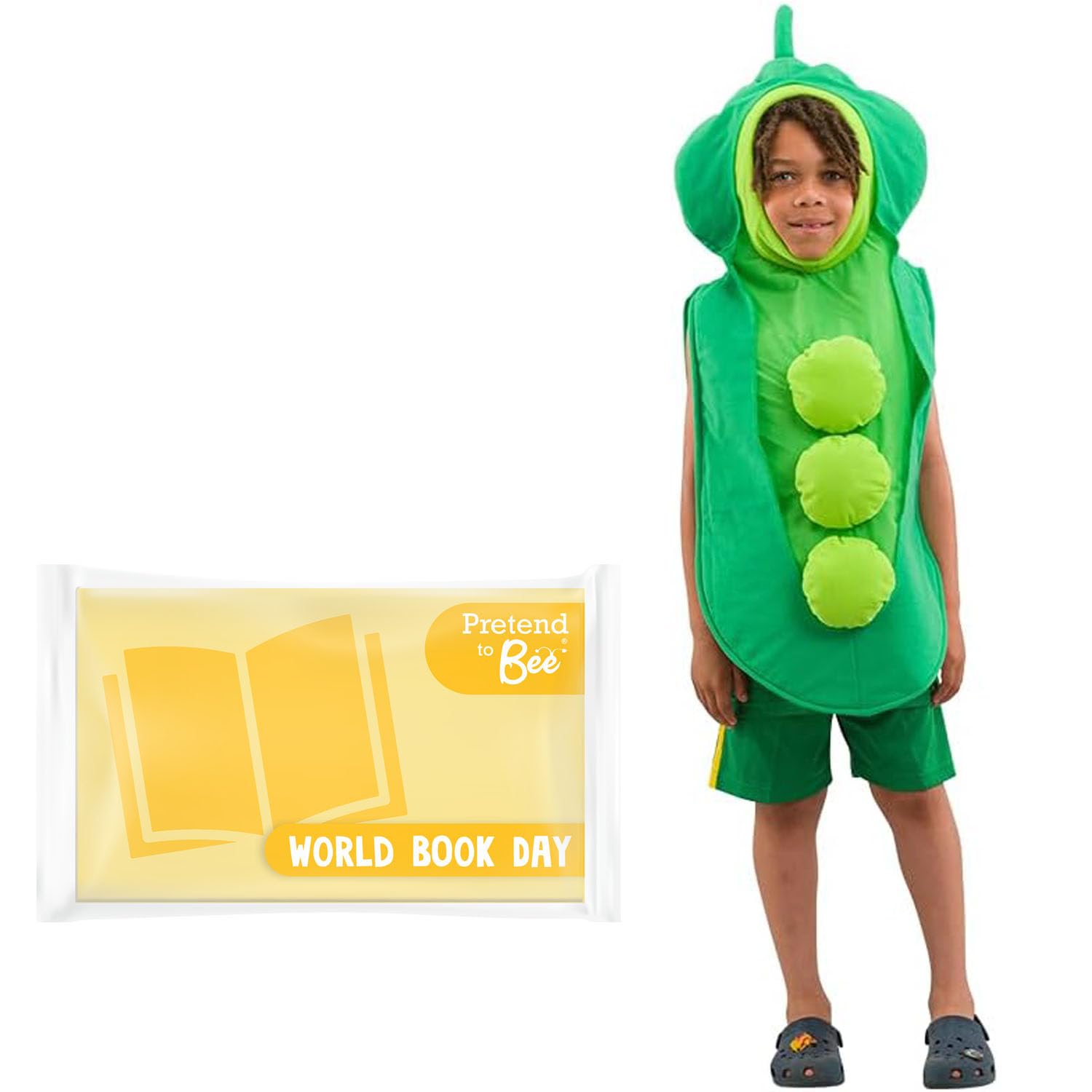 PRETEND TO BEE Peapod Tabard Dress Up Costume for Kids, 3-7 Years