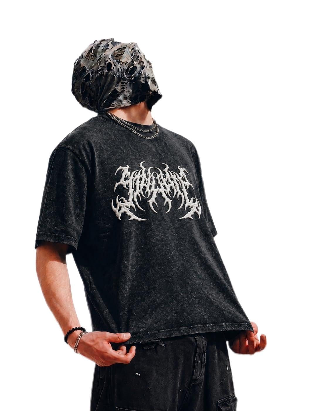 moonkey labs Moonkey Cotton Oversized Drop Shoulder T-Shirt Acid Wash Street Style-picture-38