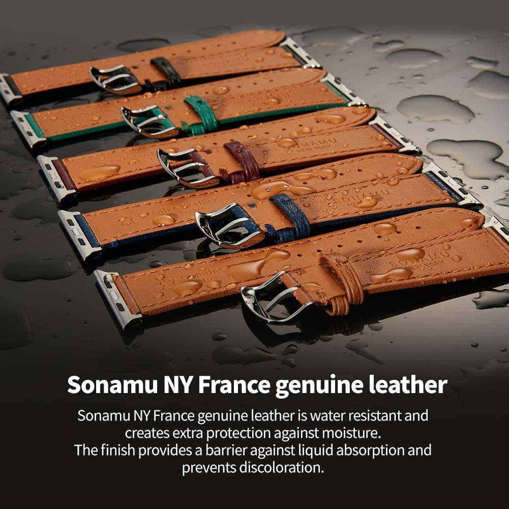 Leather Bands Compatible with Apple Watch Band 38mm 40mm 41mm 42mm 44mm 49mm for Women Men Genuine Leather Replacement Band for iWatch Ultra 2/1 SE SE2 Series 9 8 7 6 5 4 3 2 1