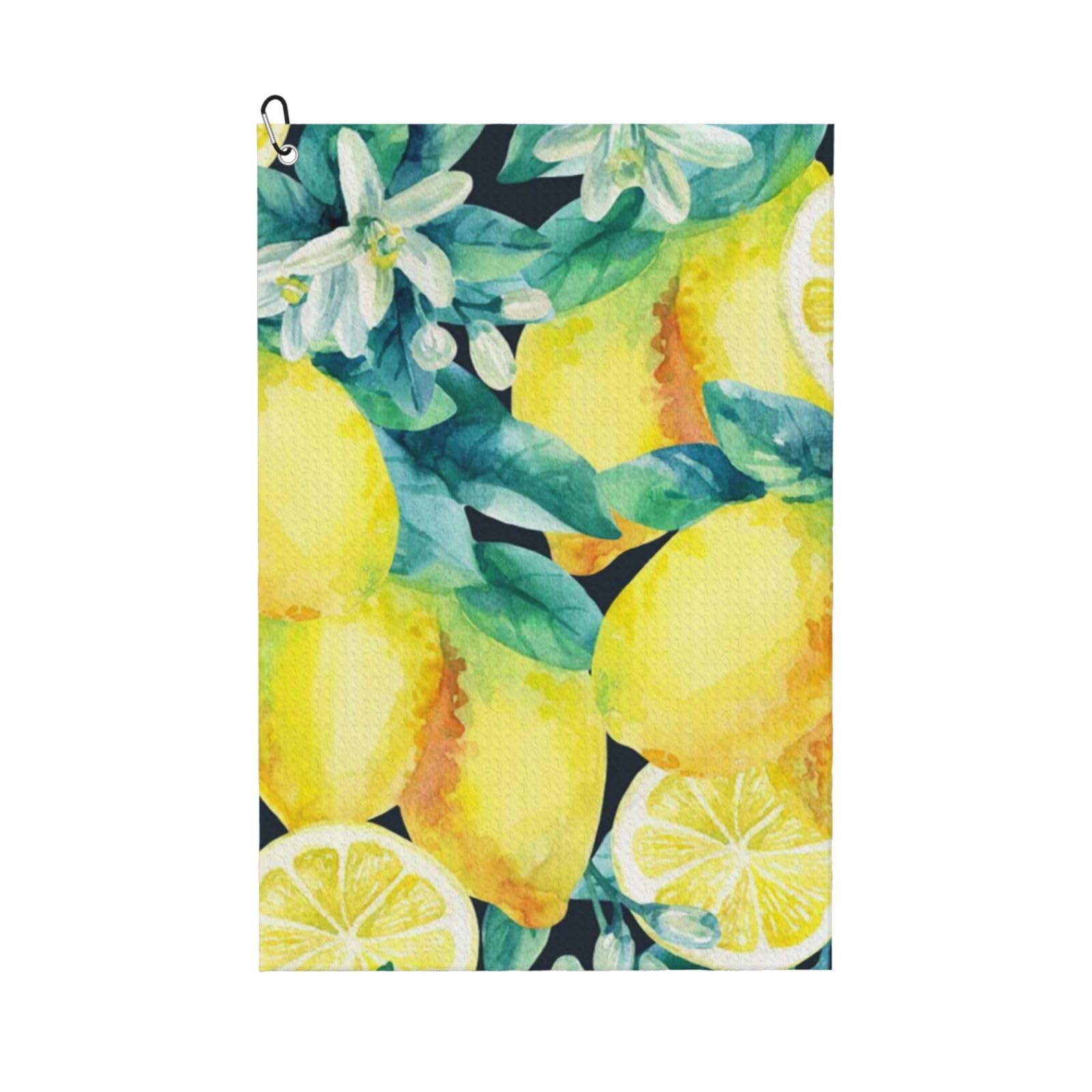 Hnnkloy Fresh Fruit Yellow Lemon Limes, 16x24 in Portable Waffle Golf Towels with Carabiner Clip for Golf Bag