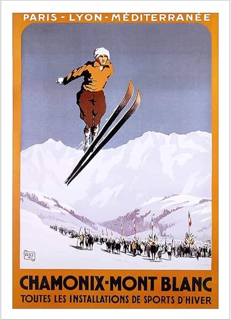 Amazon シャモニースキーポスター 1924 Olympics Jumper アートフレーム ポスター オンライン通販