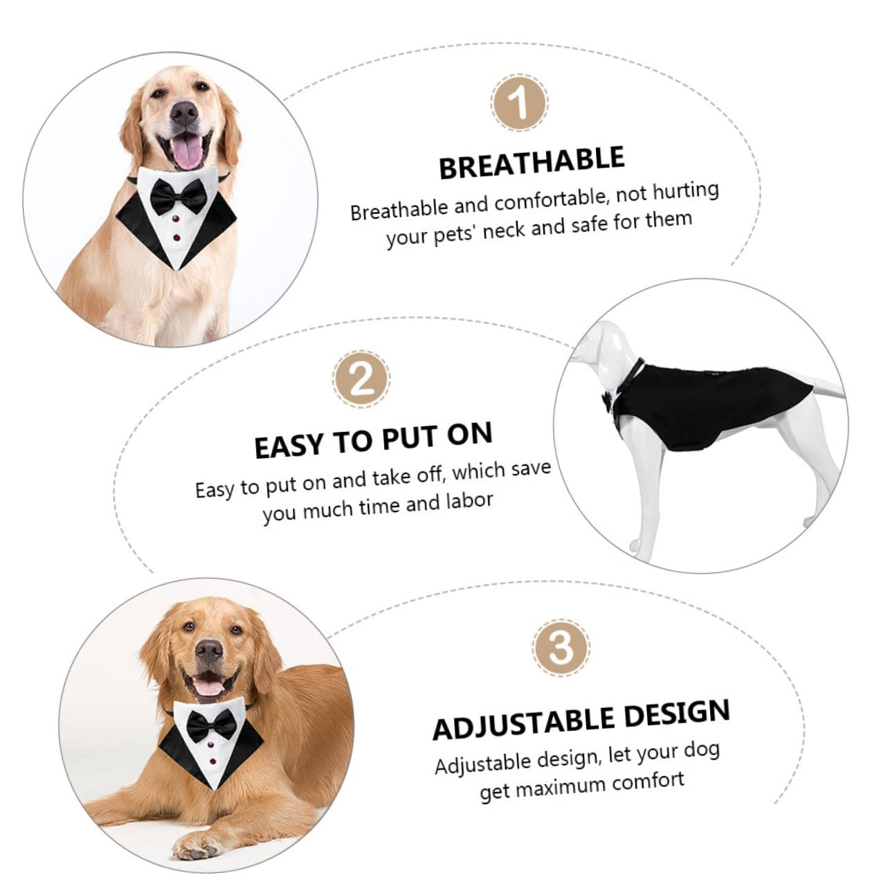 ABOOFAN 2 Set Di Costume Per Cani Da Compagnia Traspirante Bandana Regolabile E Confortevole Per Occasioni Speciali