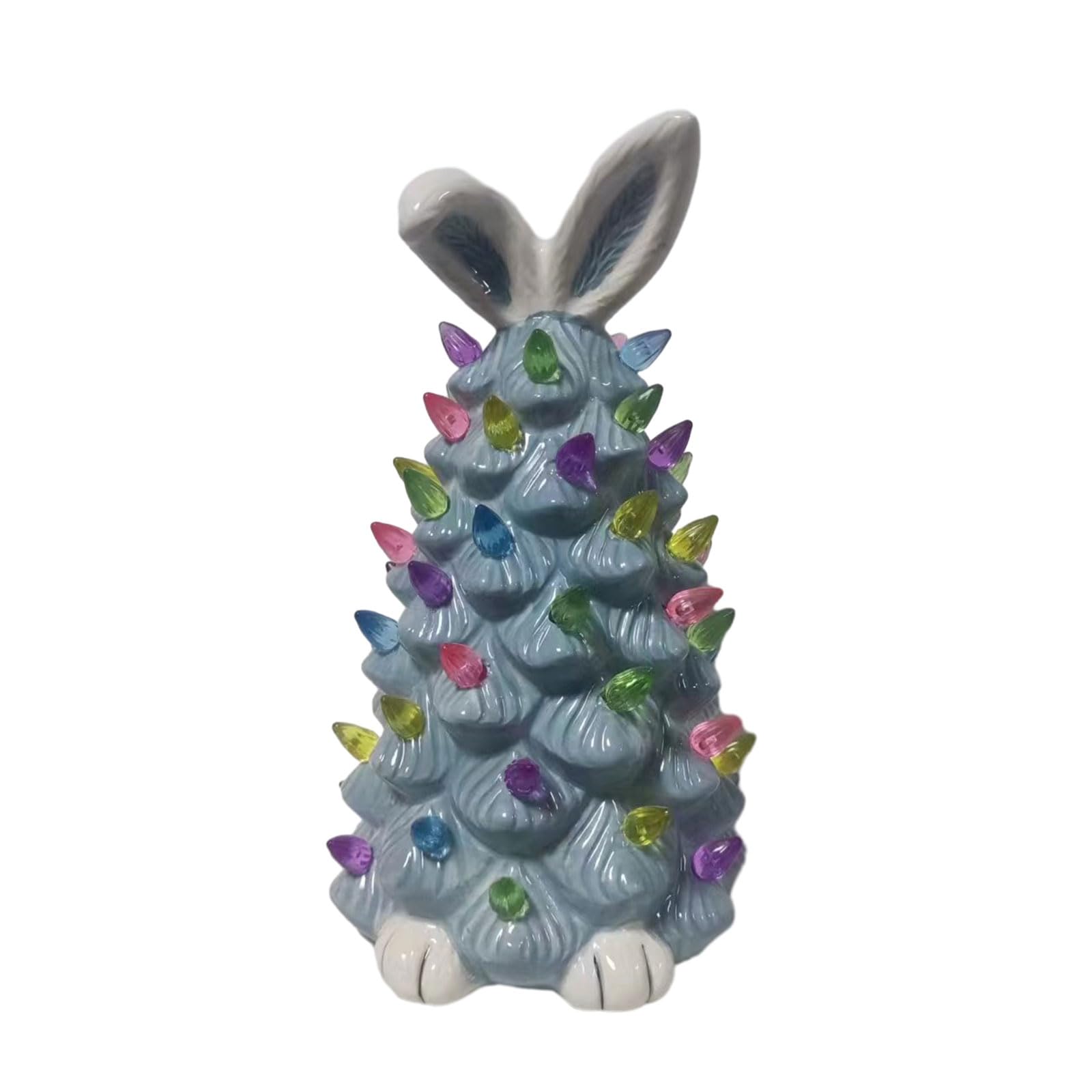 Ornamenti a forma di coniglio, in ceramica, colore bianco brillante, per il fai da te, decorazioni per feste per adulti e feste pasquali