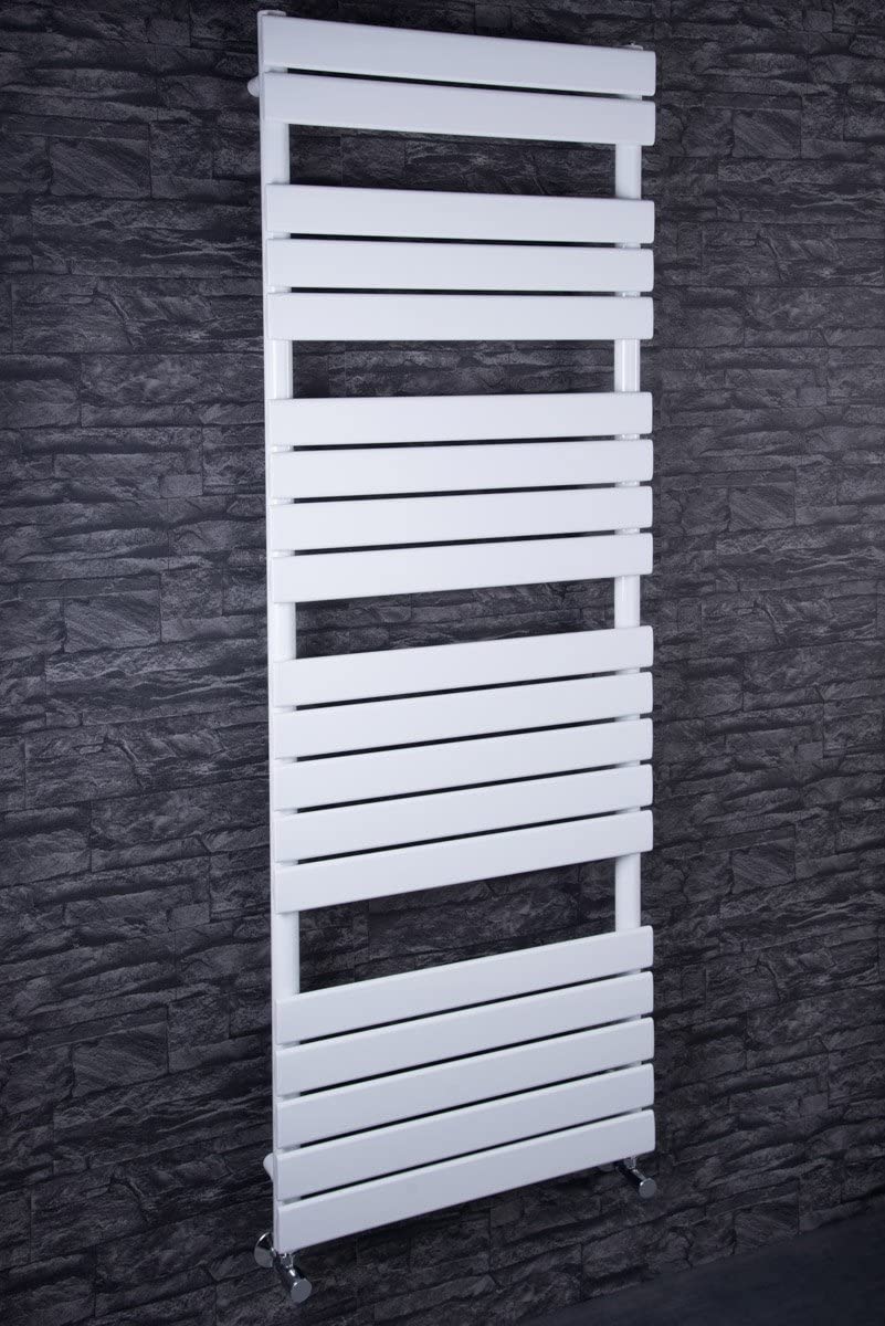 Warmehaus Flat Panel Heated Towel Rail Radiator Ladder Rad 1800 x 600mm Bathroom Central Heating White