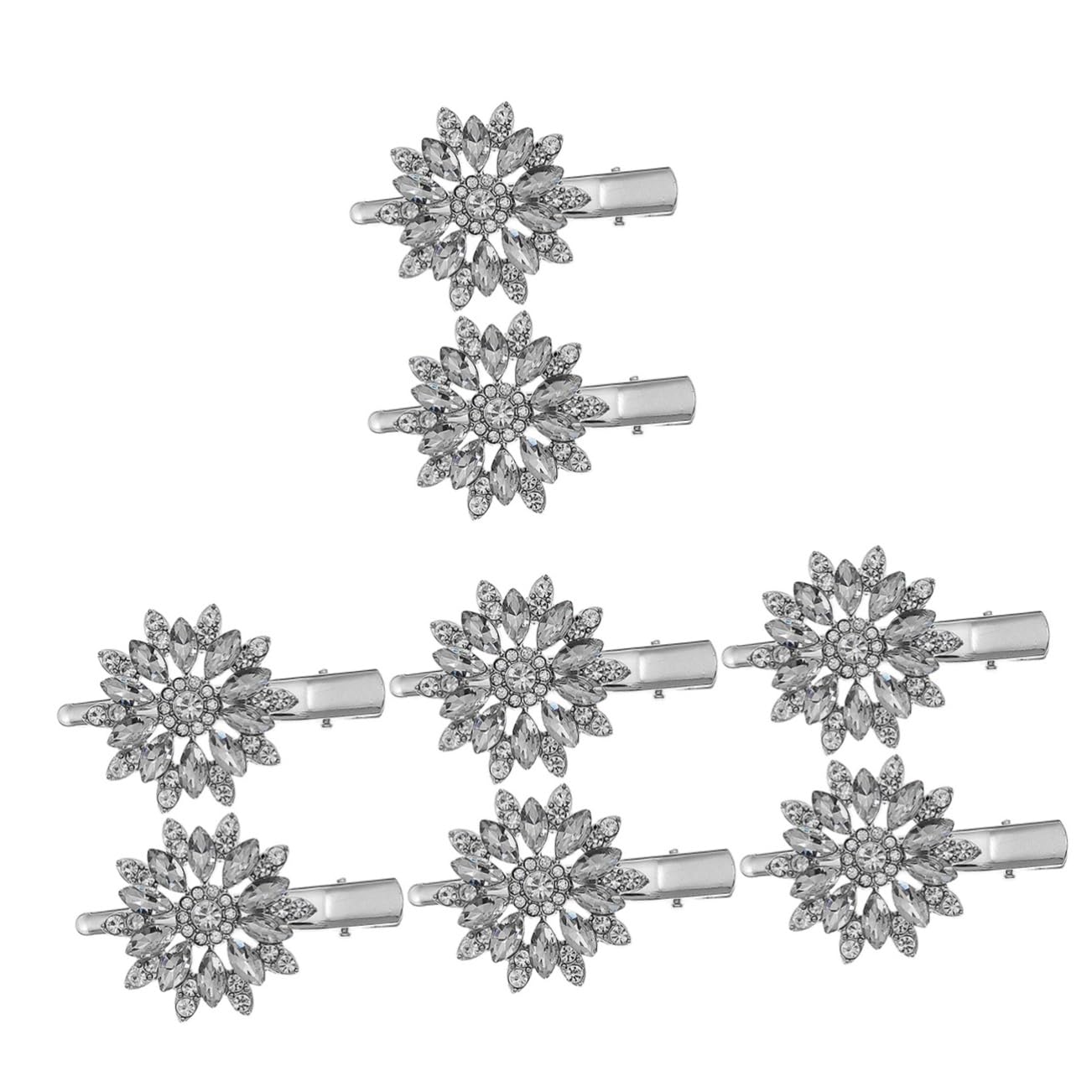 minkissy 8pezzi Fermagli Per Con Design Di Fiore Cristallo Clip Duckbill Decorativa Con Strass Per Cerimonie Eventi e Acconciature Eleganti Per Donne e Ragazze