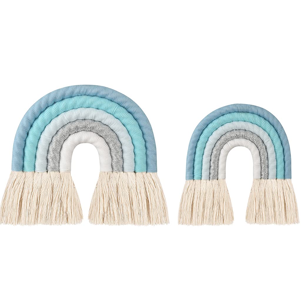 LEEleegang Macramè Arcobaleno Decorazione da Parete Boho Nursery Baby Kids Room Decor Baby Shower Arcobaleno Decorazione