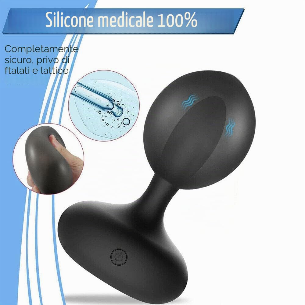 Plug anale Vibrante gonfiabile anale Butt Plug Vibratore Massaggiatore prostatico Stimolatore Vibrazioni multi-velocità Giocattoli impermeabili