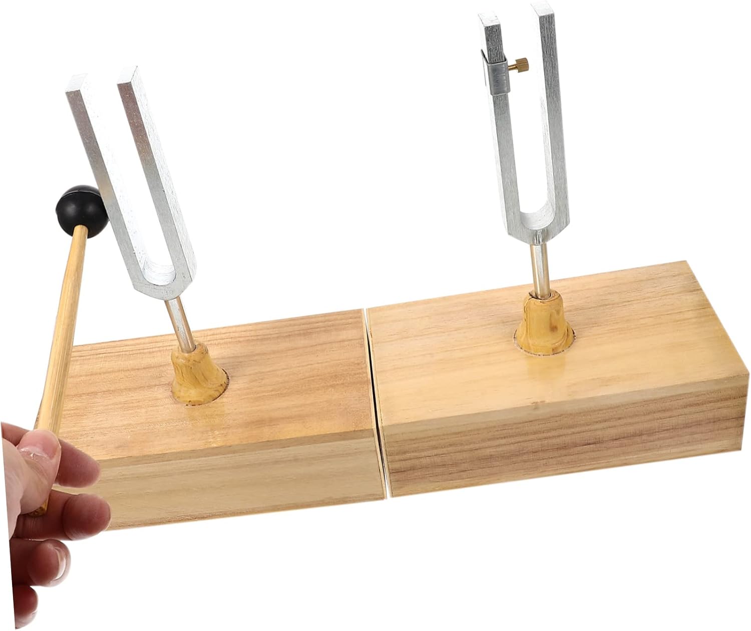 VICASKY Physical Acoustic Experiment Tuning Fork Metal Tuning Fork Set 1 Set with Wooden Base