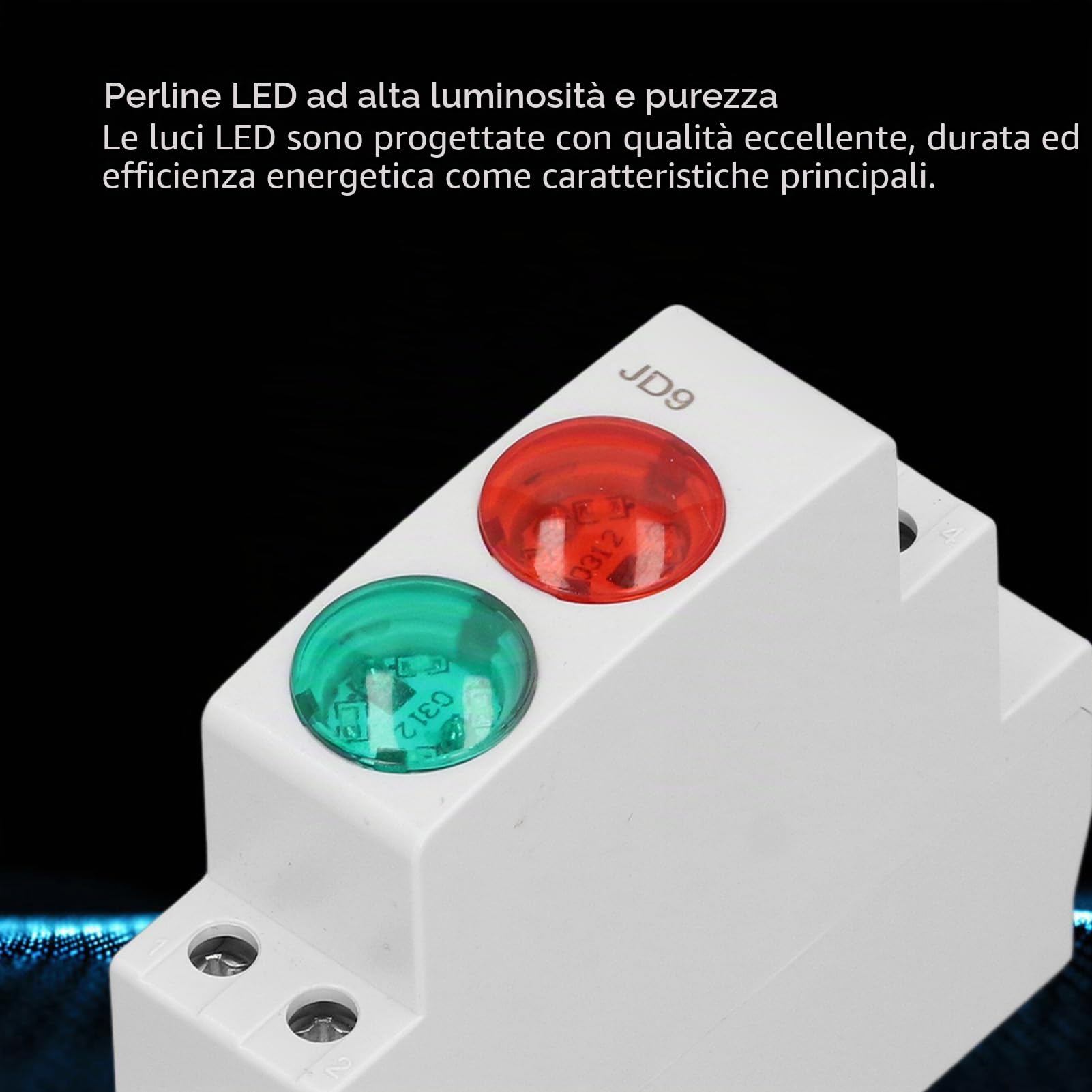 Indicatore LED su Din Rail, Rosso Verde Indicatore Modulare JD9 Indicatore su Din Rail AC DC Rosso/Verde Illumina PC 20 mA per l'indicazione di Segnali in Telecomunicazione, Elettricità, ecc