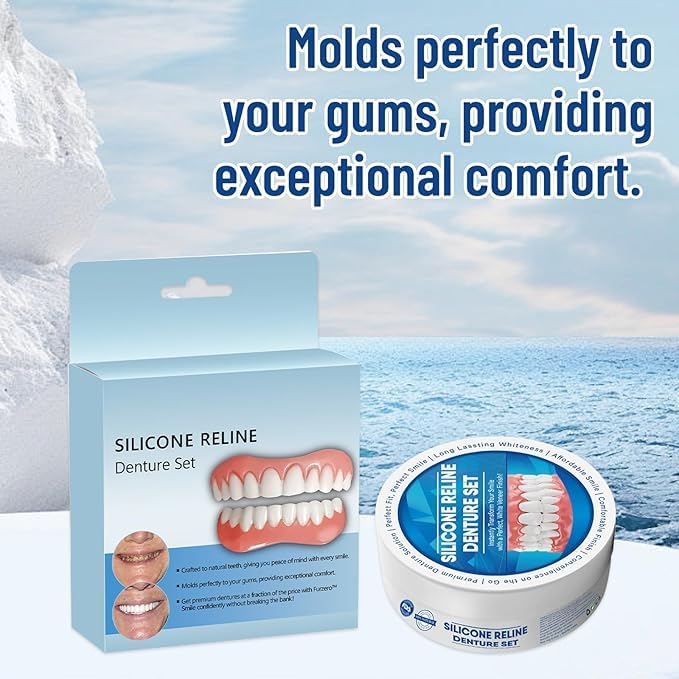 Silicone Denture Reline Kit – Easy DIY Soft Silicone Denture Reliner for Upper & Lower Dentures, Comfortable, Long-Lasting Cushion - Image 5 thumbnail