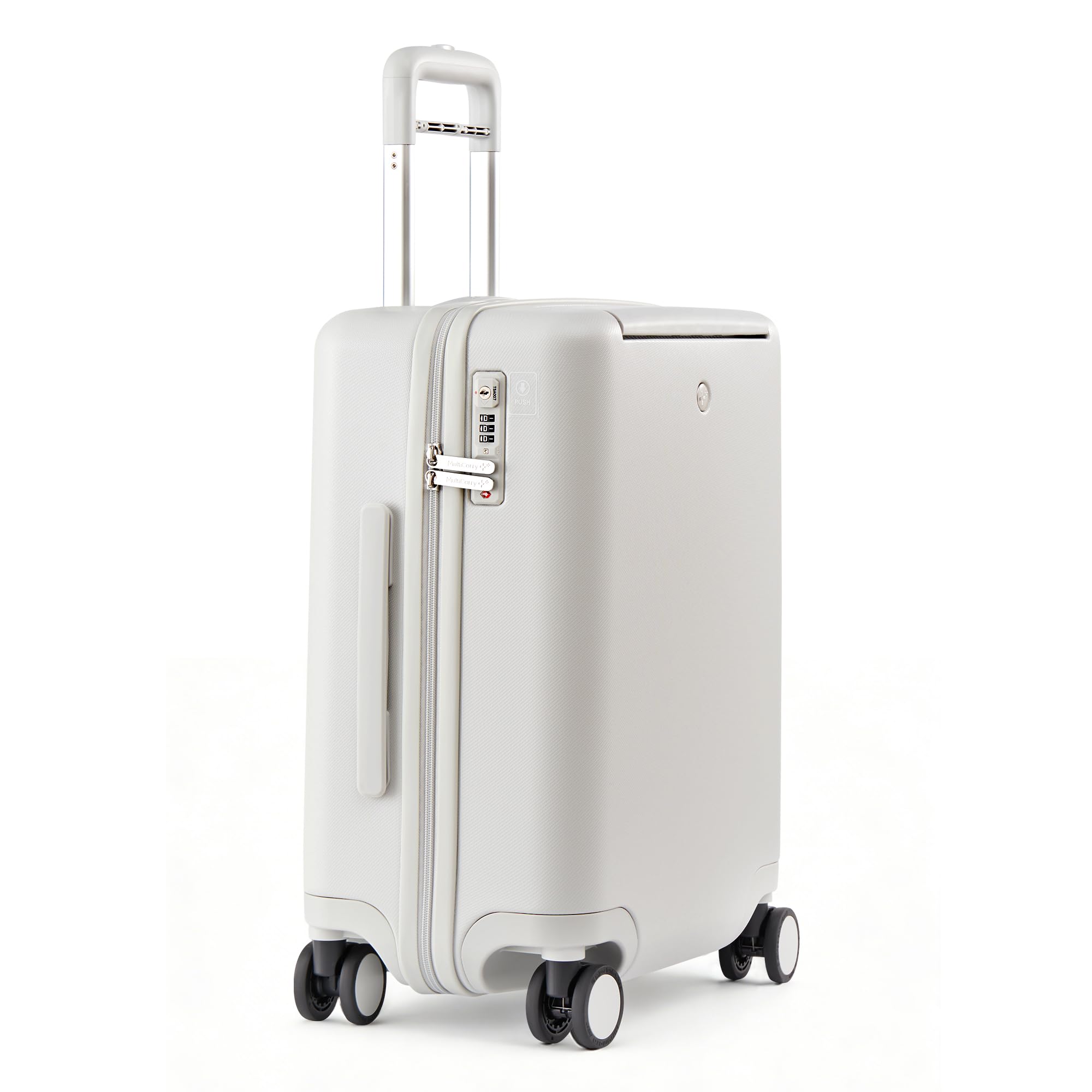 Photo 1 of **CODE 000** MULTICARRY 26 Inch Checked Luggage, Medium Hard Shell Suitcase with Spinner Wheels, Lightweight Rolling Travel Luggage for Men Women with TSA Lock, White