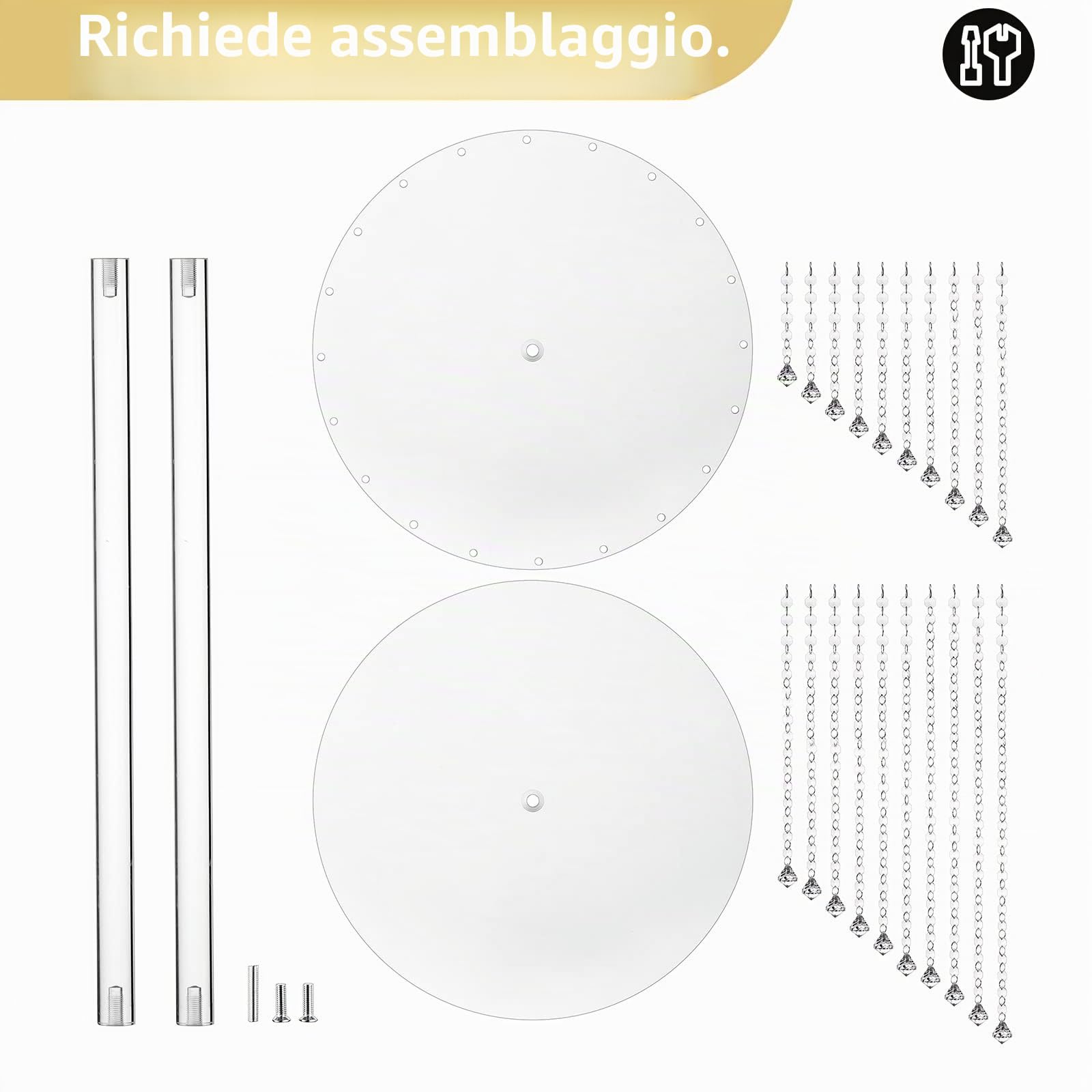 Nuptio Vasi Acrilico Centrotavola per Matrimoni - 2 Pezzi Alti 80cm Supporto Vasi Fiori Geometrici Trasparenti per Decorazioni Tavola Centrotavola Cristallo Espositori per Fiori A Colonna per Feste