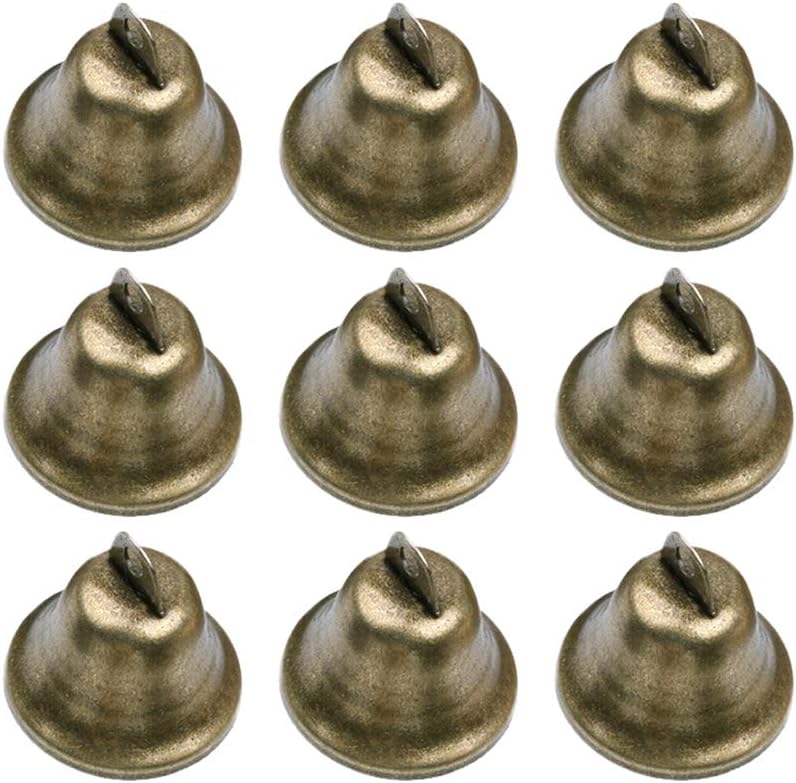 Healifty 10Pcs Bronze jingle bells for dog potty training housebreaking making wind chimes christmas bell