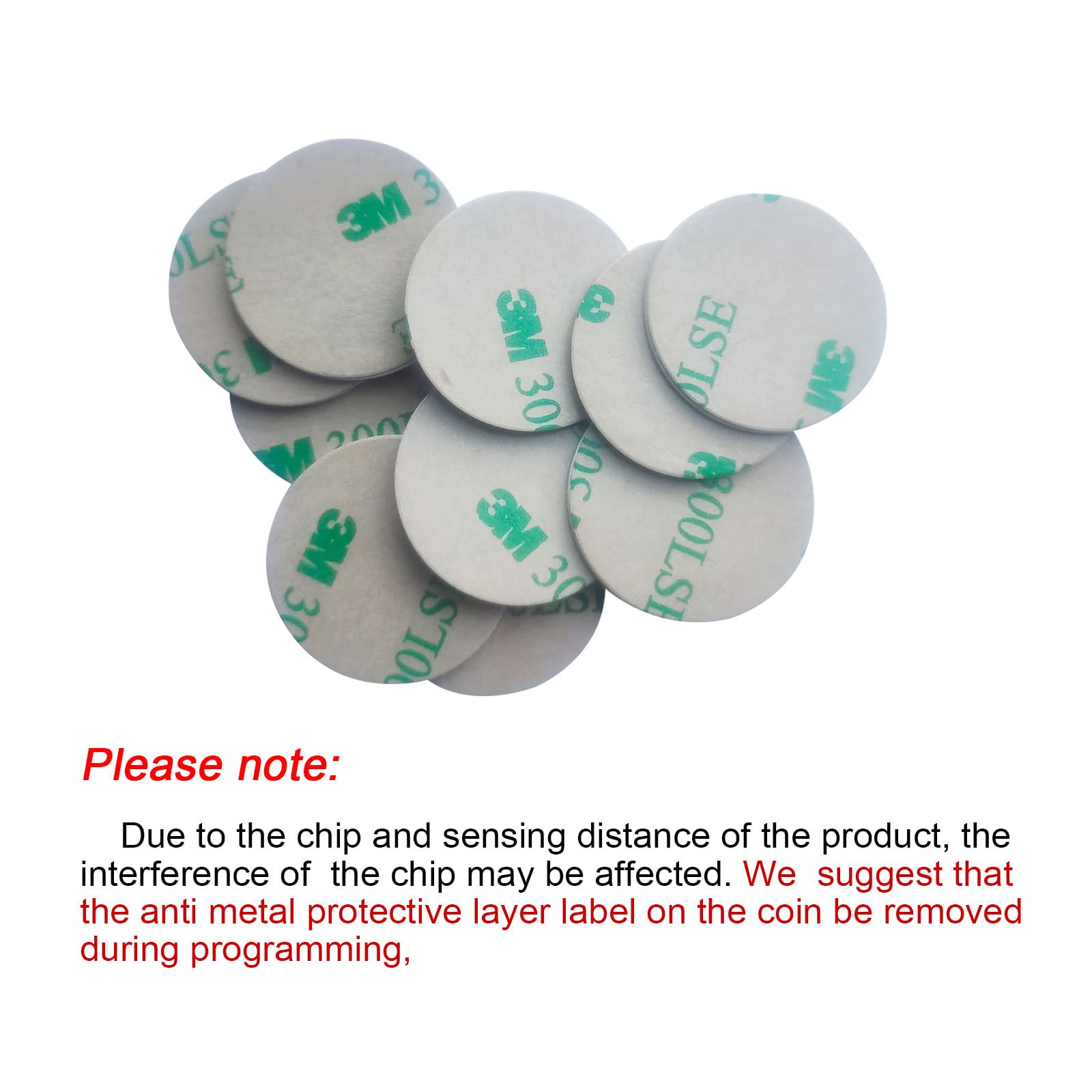 HECERE 13.56Mhz ISO14443A RFID PVC Coin Card Sticker Anti-Metal Tag UID Read Only F08 Compatible with Classic 1K S50(Pack of 10)