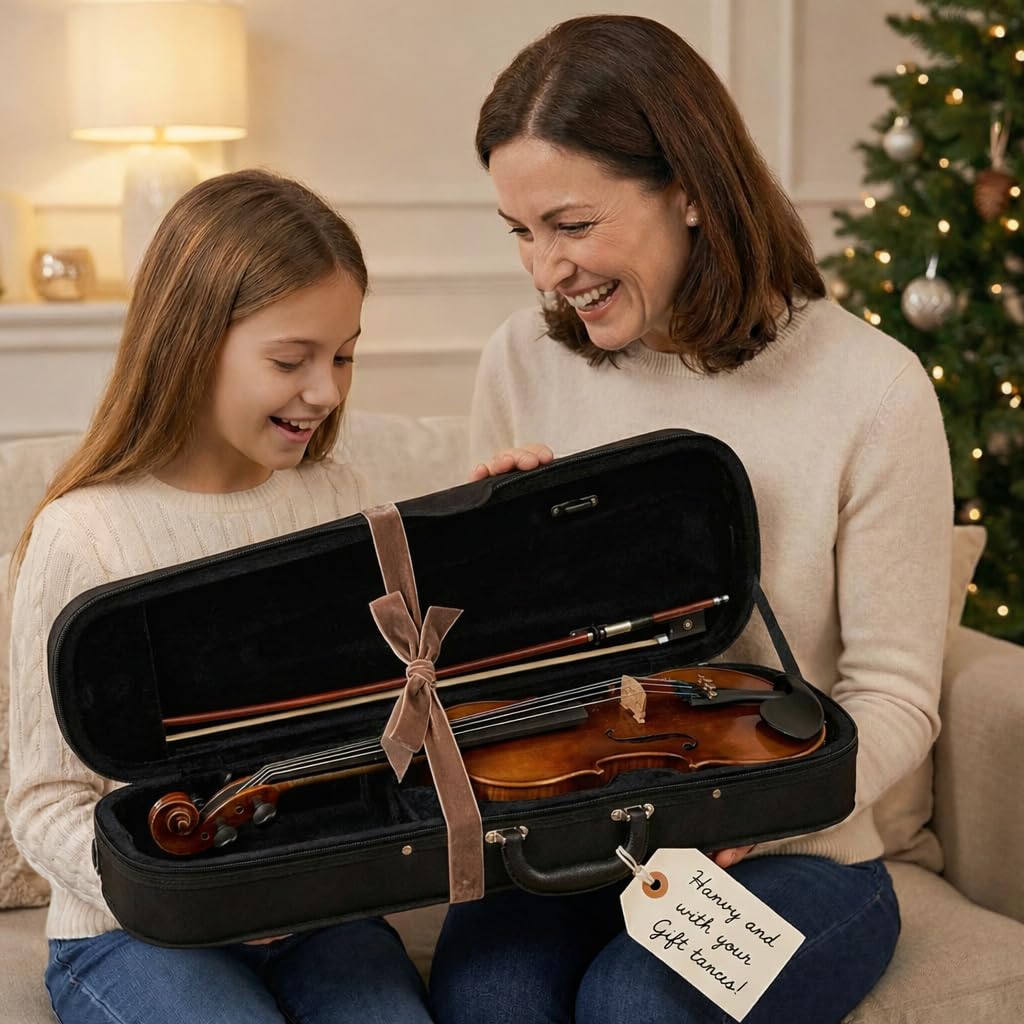 Fowler Instruments Viola 13" Elizabeth Thyme Advance – Viola artesanal para estudiantes, abeto y arce, sonido cálido y profesional – Cuerdas Alphayue, clavijas automáticas, funda y arco incluidos