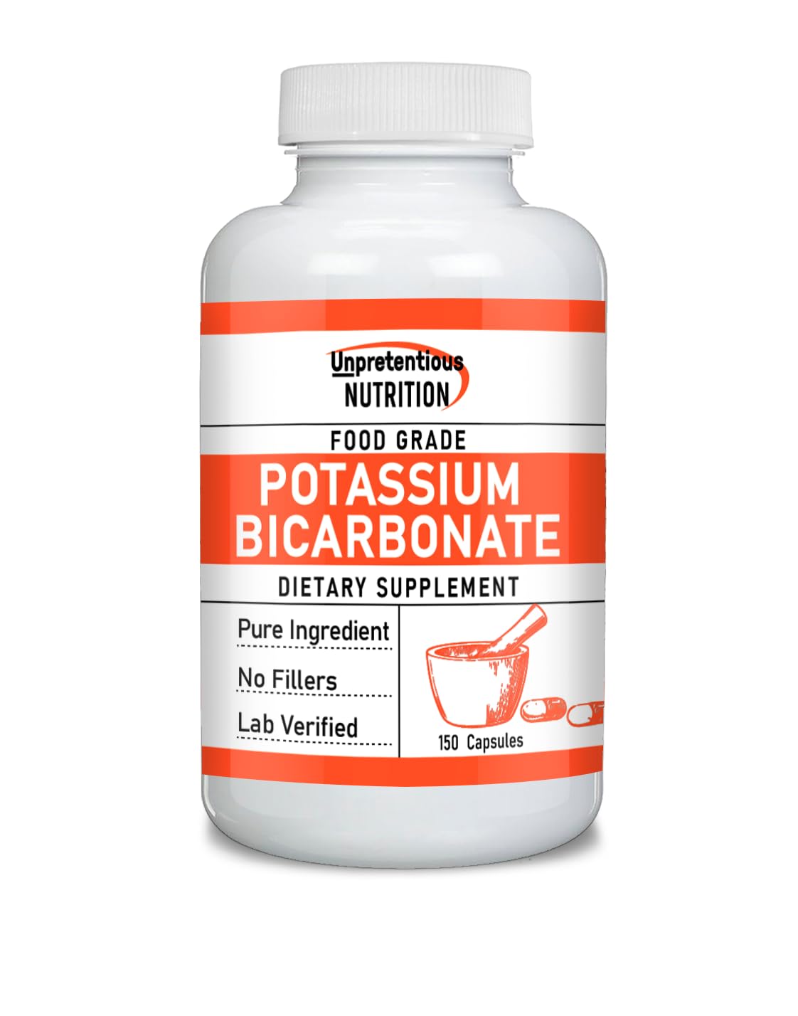Unpretentious, Potassium Bicarbonate, 150 Capsules 150 Count (Pack of 1)