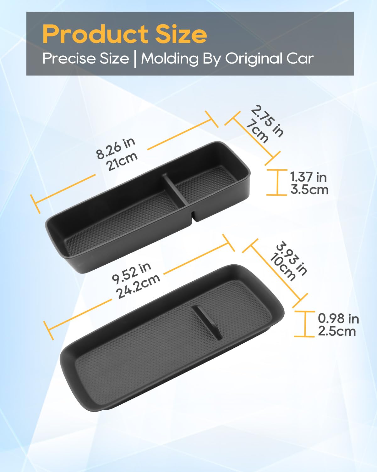 YEE PIN Para BYD Dolphin Surf/Seagull 2025 2026 2027 consola central caja de almacenamiento guantera doble capa extraíble Dolphin Surf/Seagull reposabrazos central organizador accesorios [2 unidades]