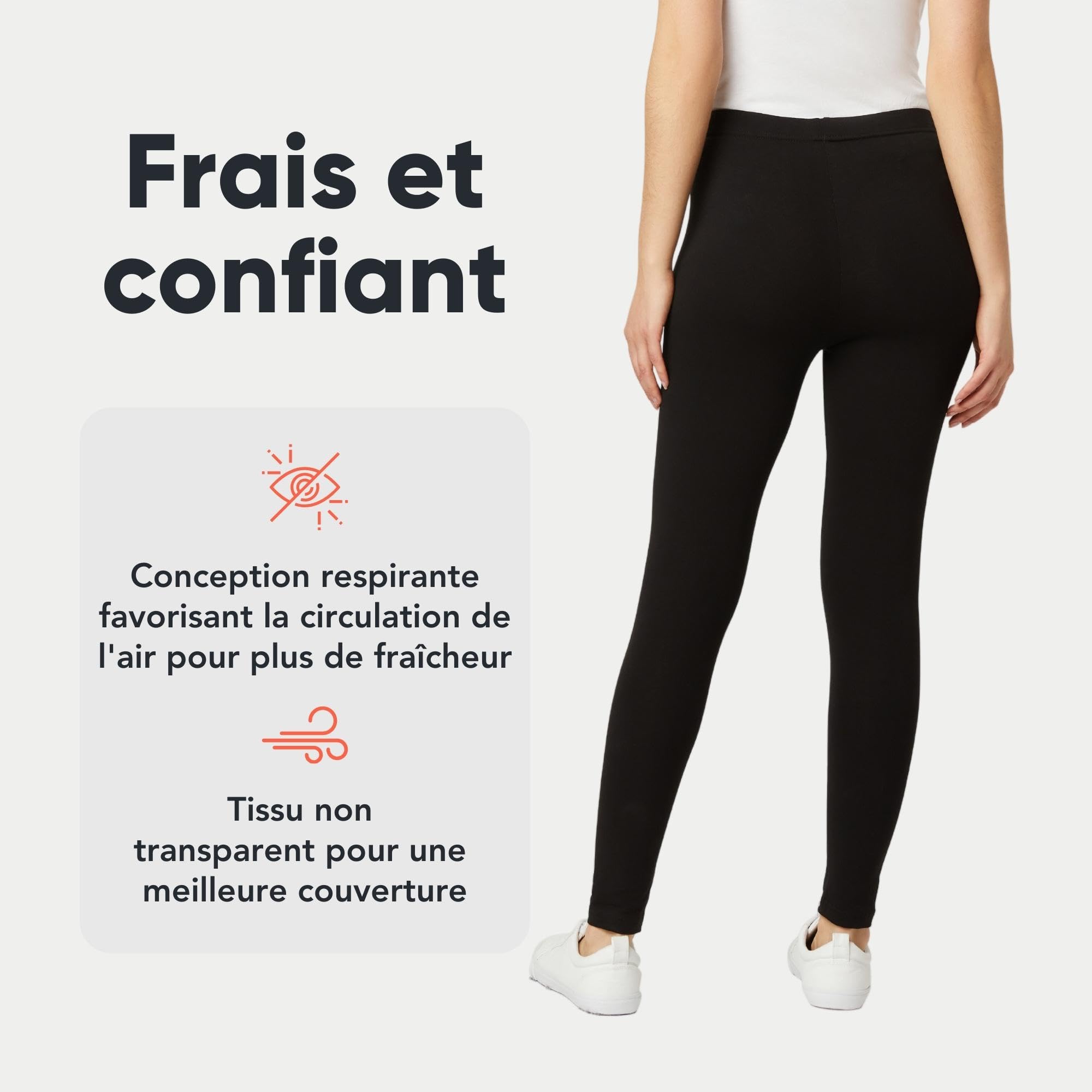 FM London - Lot de 3 Leggins décontractés pour Femmes Leggins élastiques, Coupe ajustée
