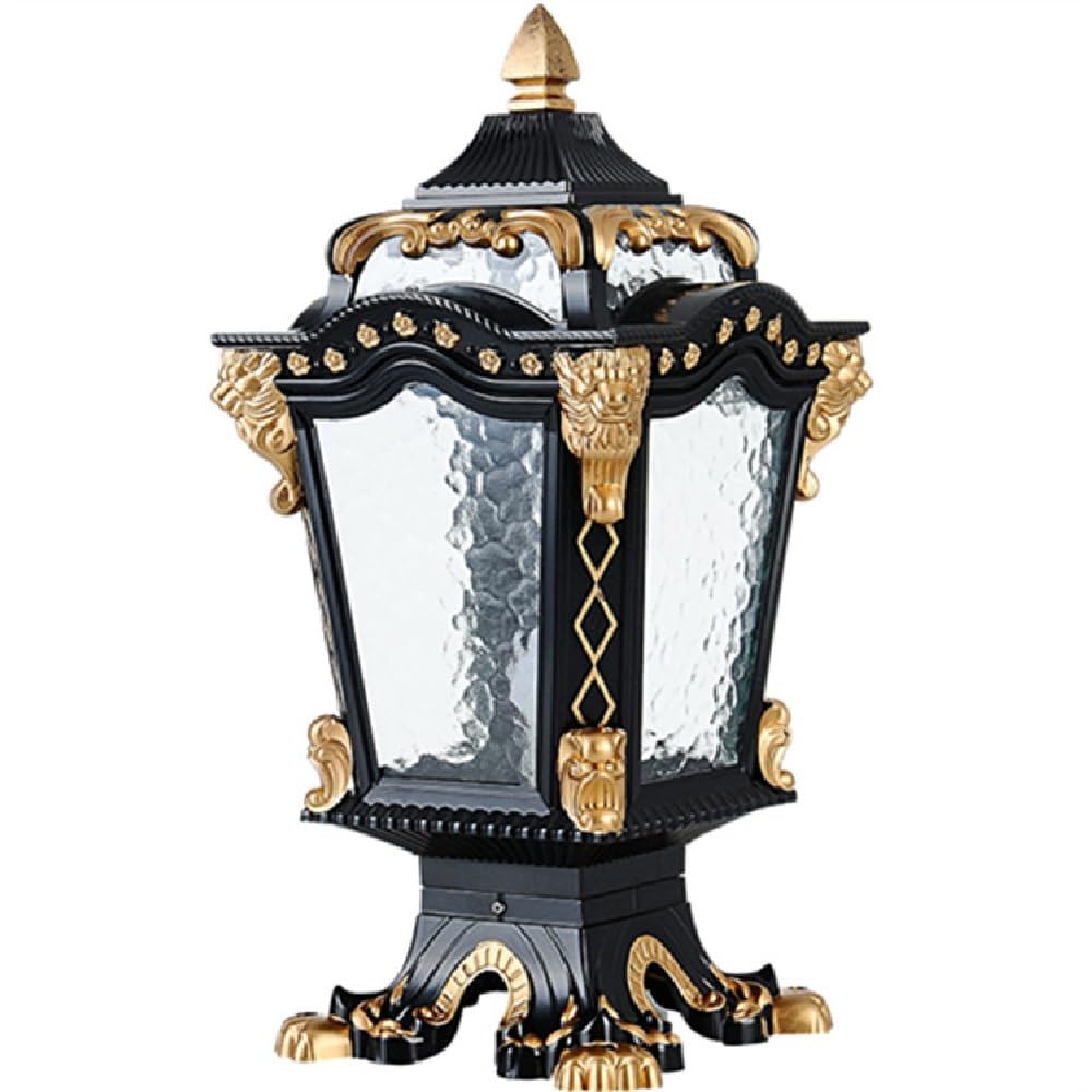 GTHTUHFD Lion Luxury Post Cap Lights, Retro Column Lighting, Waterproof Deck Fence Lamp For Yard, Porch,Height:16.1inch/41cm
