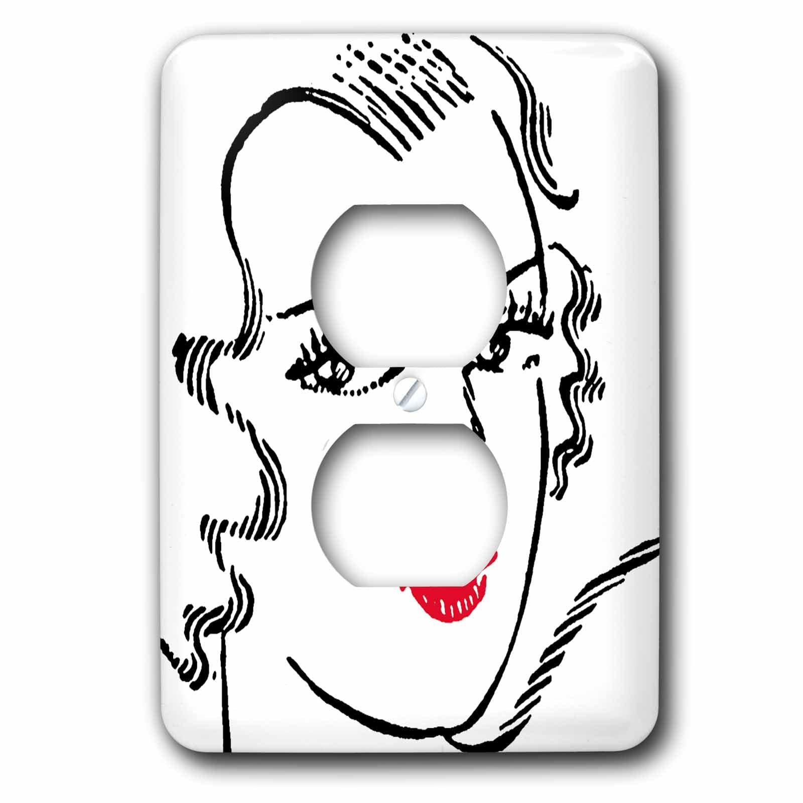 Lèvres rouges 2 prises motif multicolore éclatant plaque murale 15,2 cm