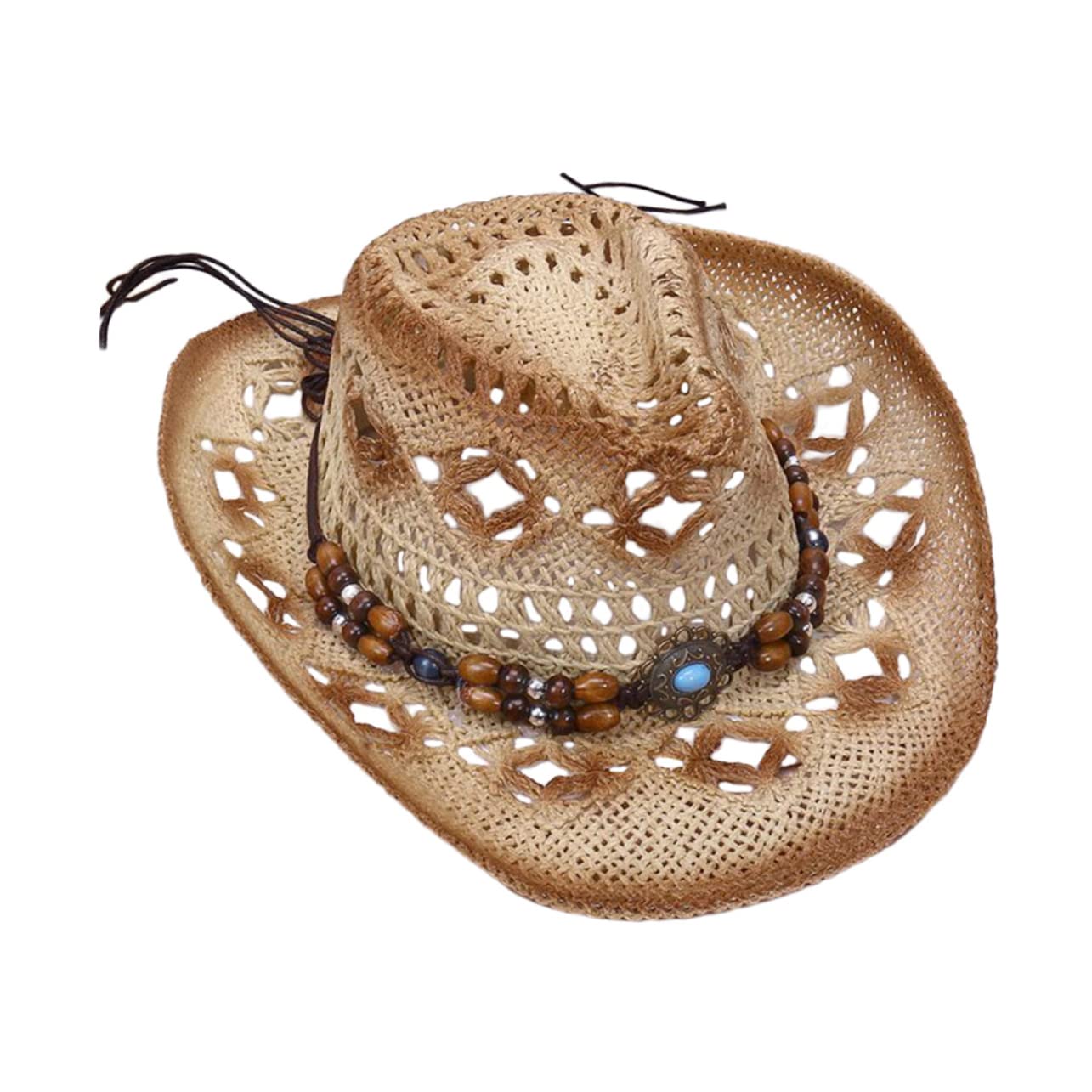 COLLBATH Straw Cowboy Hat Clothes for Men Outfits Mens Summer Hats Outfits for Men Trilby Hats for Men Braid Bonnet Straw Hats for Men Mens Hawaiian Outfit Vintage Hats Man Party Bag Youth Khaki