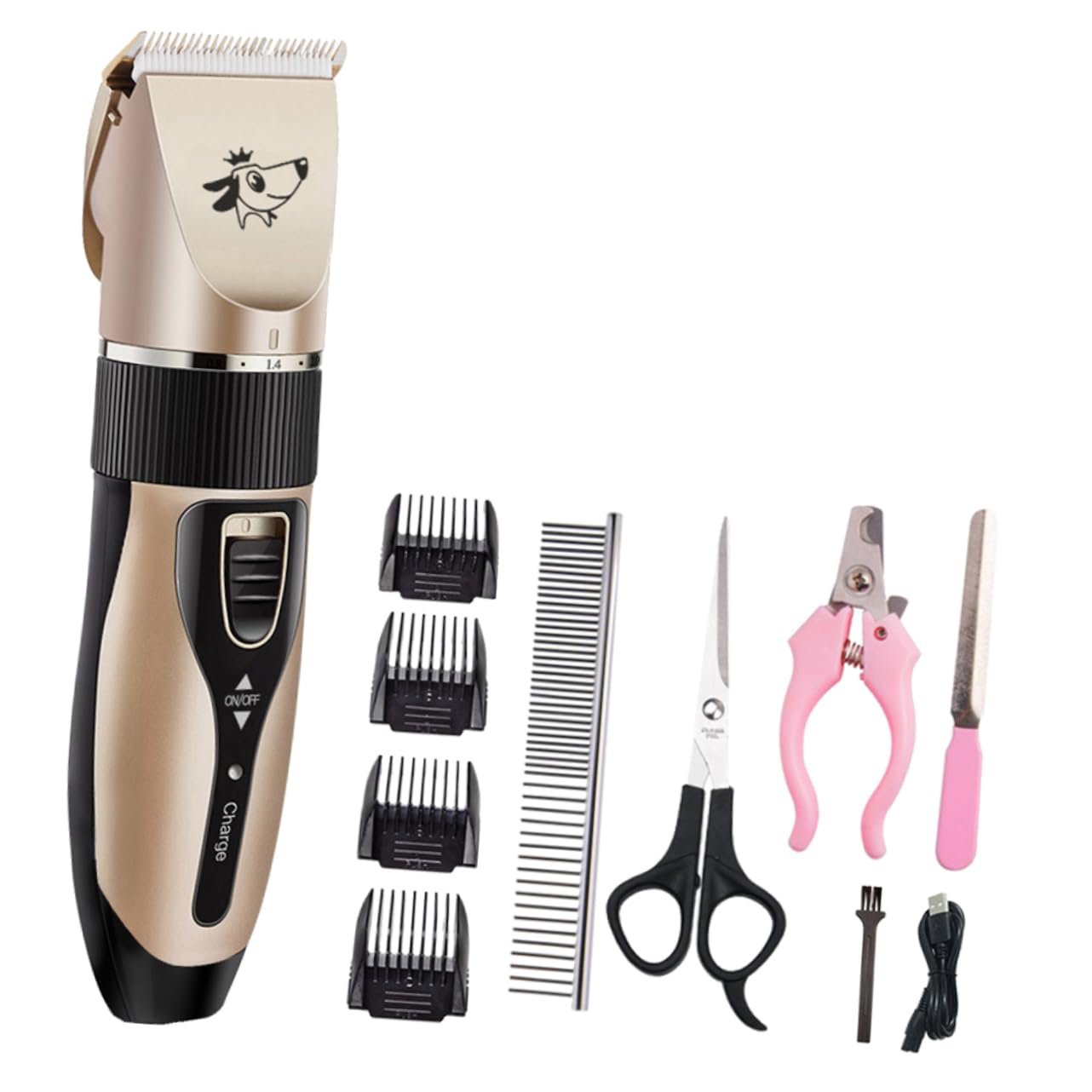 SEWOART Pet Hair Remover Dog Clipper Kit 8-in-1 Grooming Set Ultra-Quiet Low Vibration Pet Clippers for Dogs Random Color