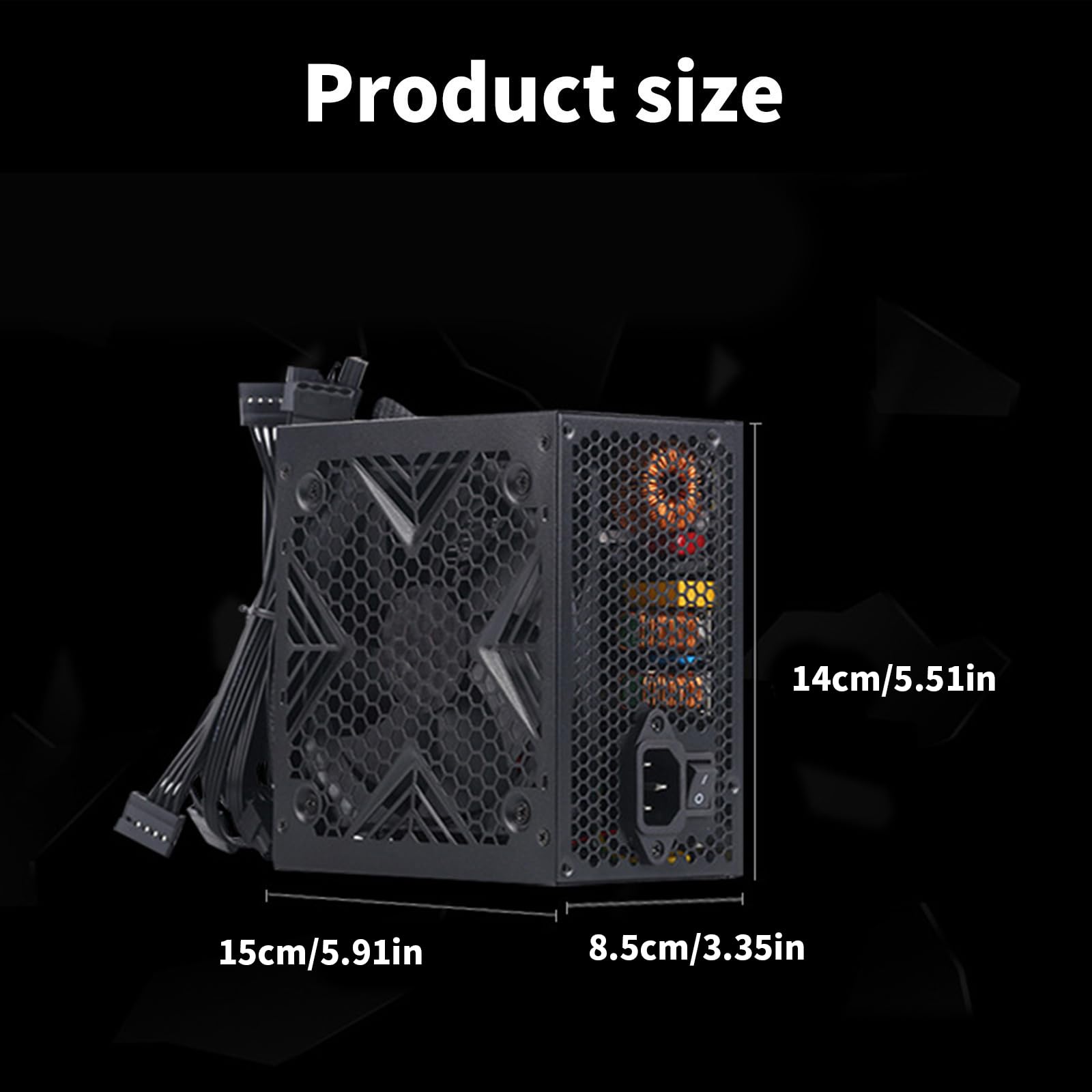 L'alimentazione elettrica del PC di gioco di piccola dimensione migliora la dissipazione del calore e il set di cavi lunghi 550W/650W/750W