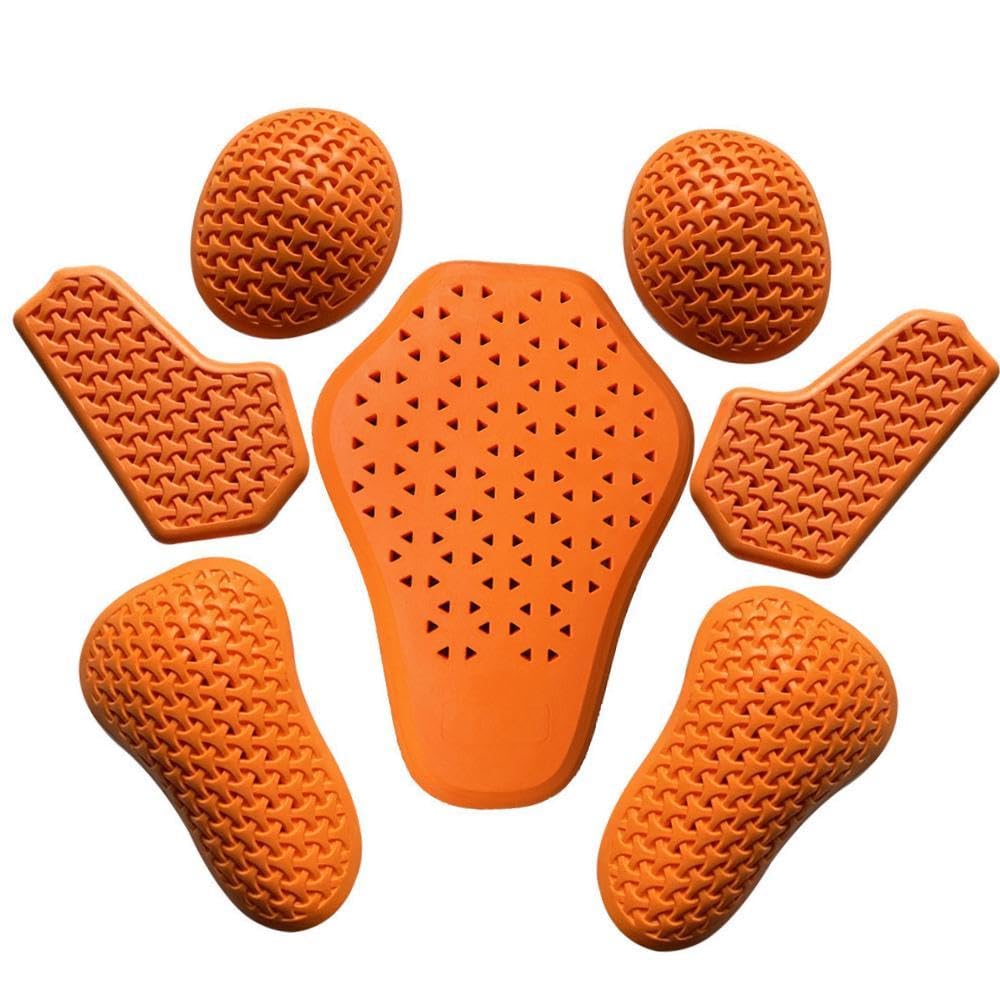 7 almohadillas de protección para motocicleta, inserciones protectoras universales para codos, protección de espalda para mujer