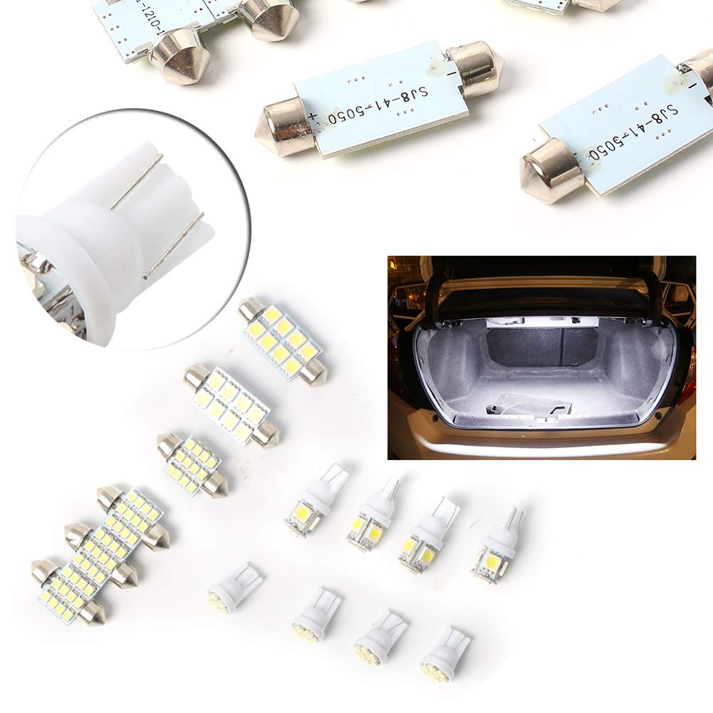 Cninba13 Interior LED Light Bulb LED Car Bulbs T10 5/8SMD 42mm 8SMD 31mm 12SMD License Plate Lights Blubs White DC 12V Replacement Led For Interior Dome License Plate Light Lamps