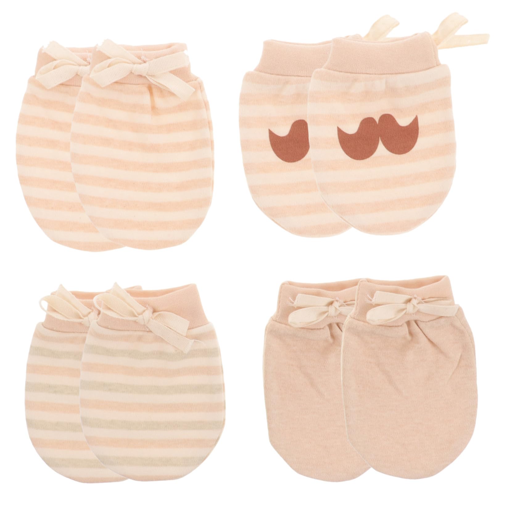 BESTYASH Infant Mittens Newborn 4 Pack Baby Cotton Mittens Comfortable Fit No Scratch Design