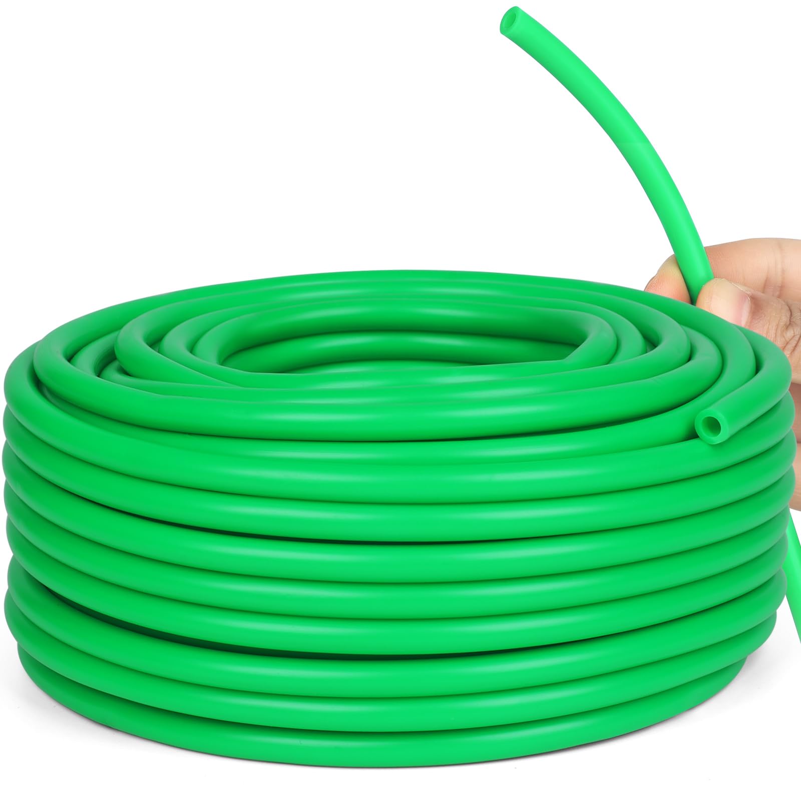 Naicet 1/4 inch Drip Irrigation Tubing 100ft Green Blank Distribution Hose Perfect for DIY Garden Irrigation Hose System, Hydroponics, Misting Tubing