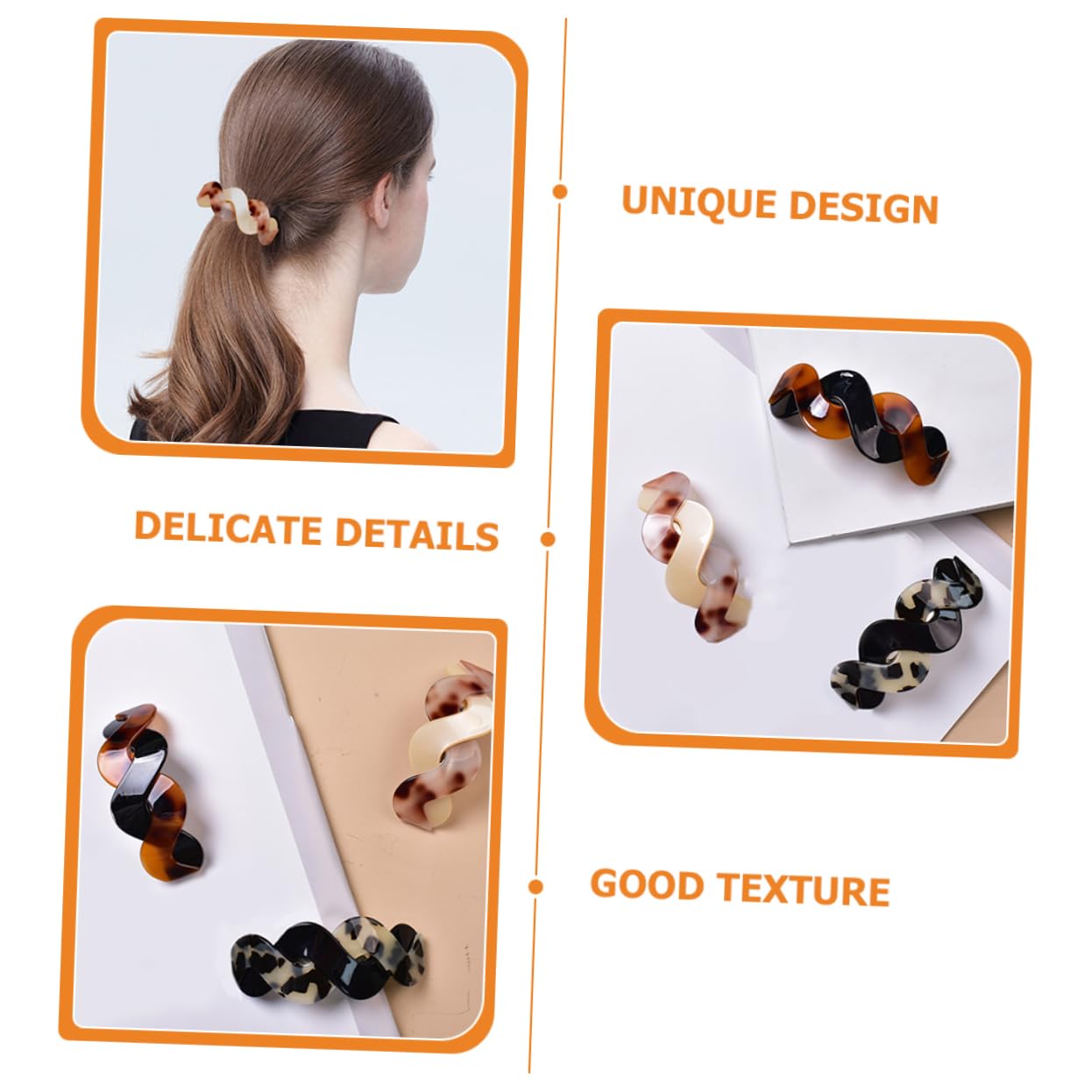 Healeved 12stücke Große Haarklammern Rechteckige Druckknopf-haarspangen Aus Acryl Tortoise-haarclips Für Frauen Haarschmuck Rotbraun Tortoise