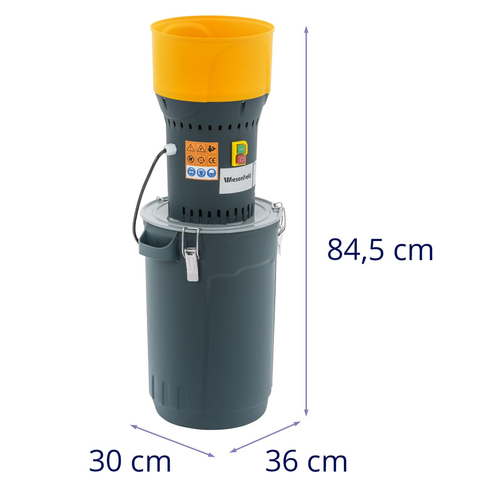 Moulin à céréales électrique - 25 l - 300 kg/h - 1 300 W - Broyeur à céréales professionnel - Moulin à grains électrique