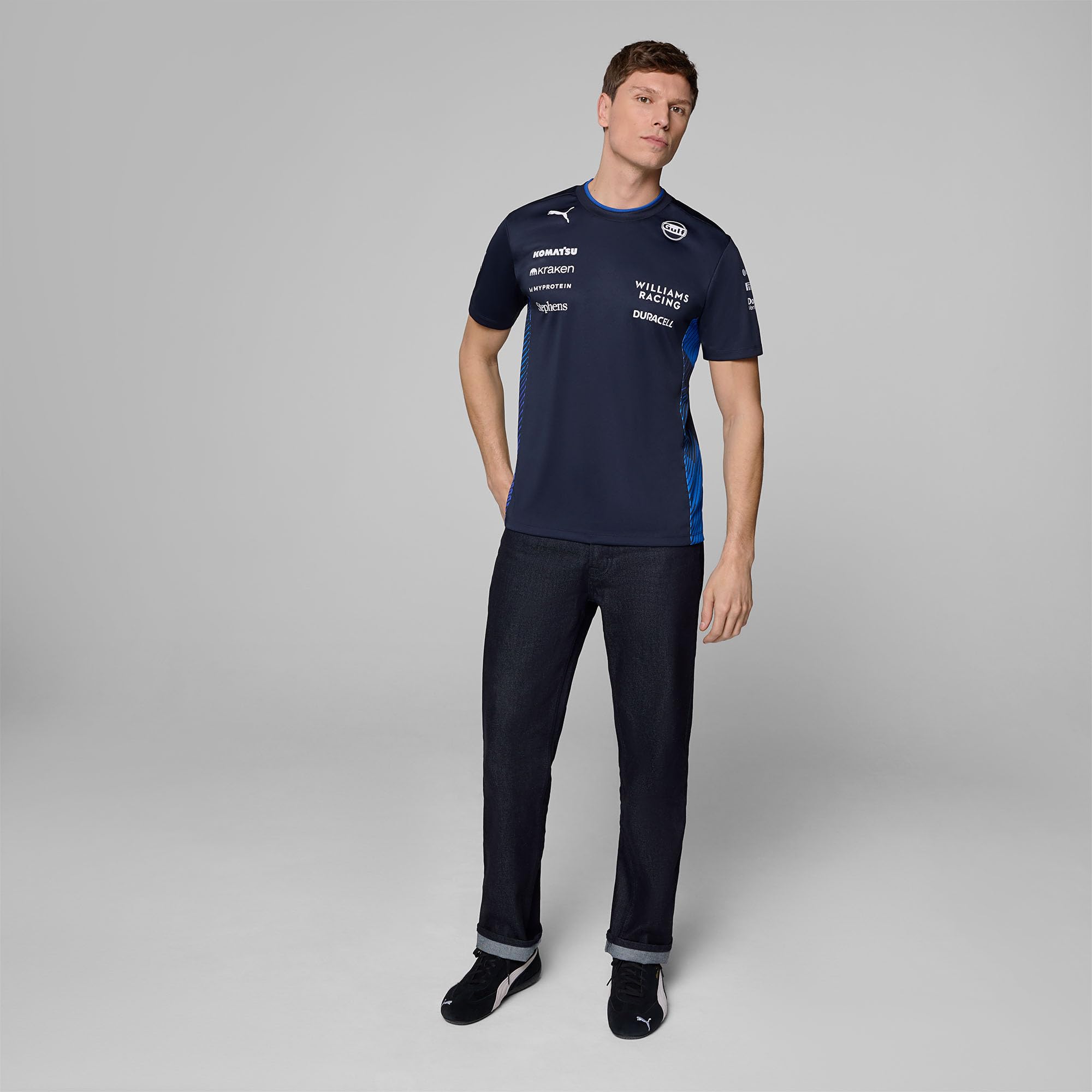 PUMA Williams Racing Formel 1 Herren 2025 Team T-Shirt - Marineblau - Größe: XL