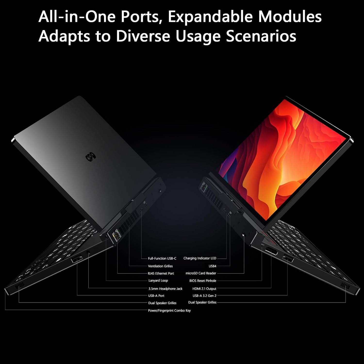 Cutesliving GPD Pocket 4 Mini PC, AMD Ryzen 7 8840U, Radeon 780M, 16GB RAM 1TB SSD, 8.8" 144Hz Display, Modulare Handheld per Ingegneri e Gamer