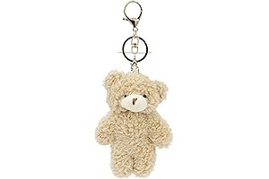 Adorable Bear Plush Keychains with Purple Heart