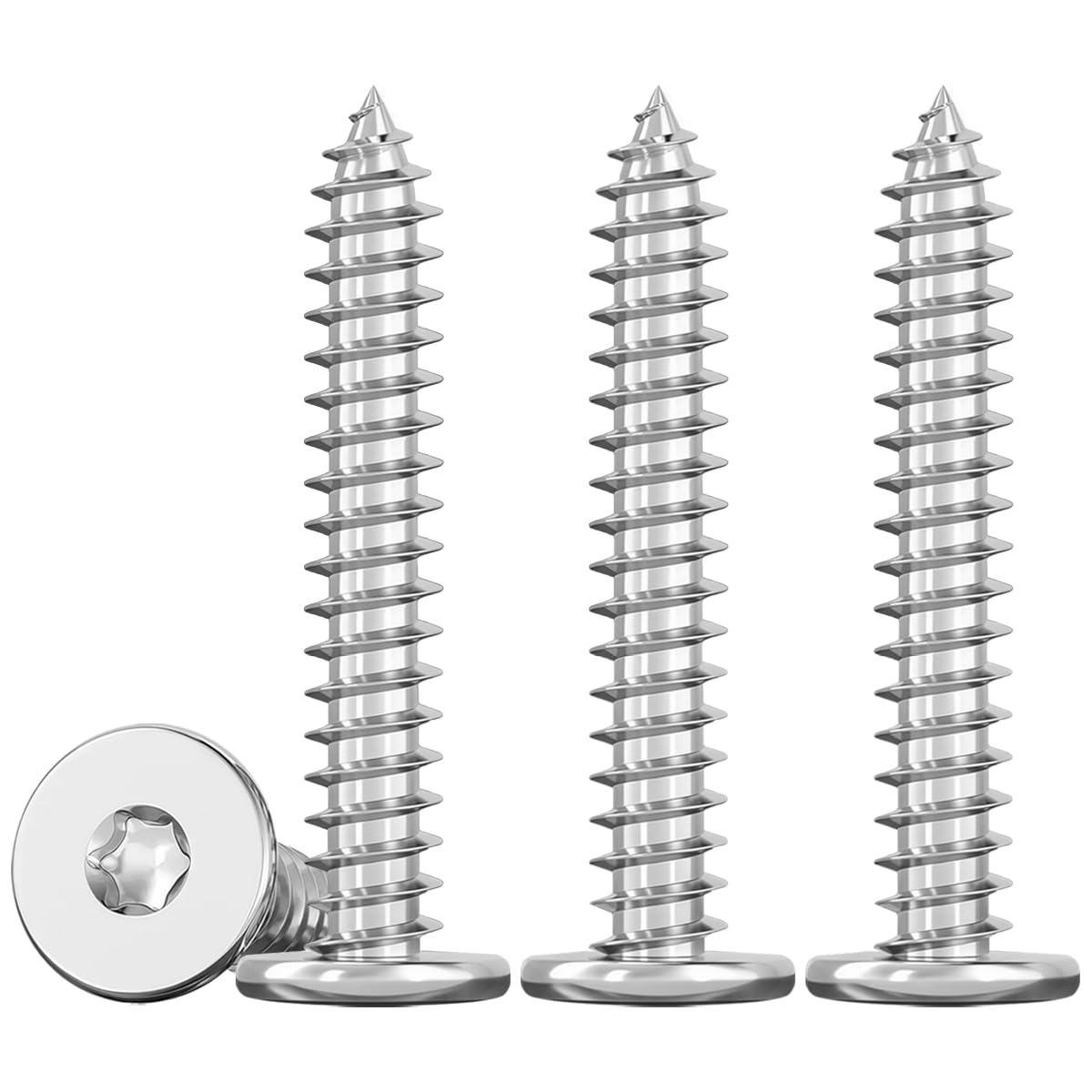 ‌Drenky M5 Blechschrauben Flachkopf Edelstahl A2 V2A Schrauben Torx M5 x 40mm, 50 Stück Edelstahlschrauben‌ mit Flachem Kopf Perfekt für Möbelbau und Holzkonstruktionen