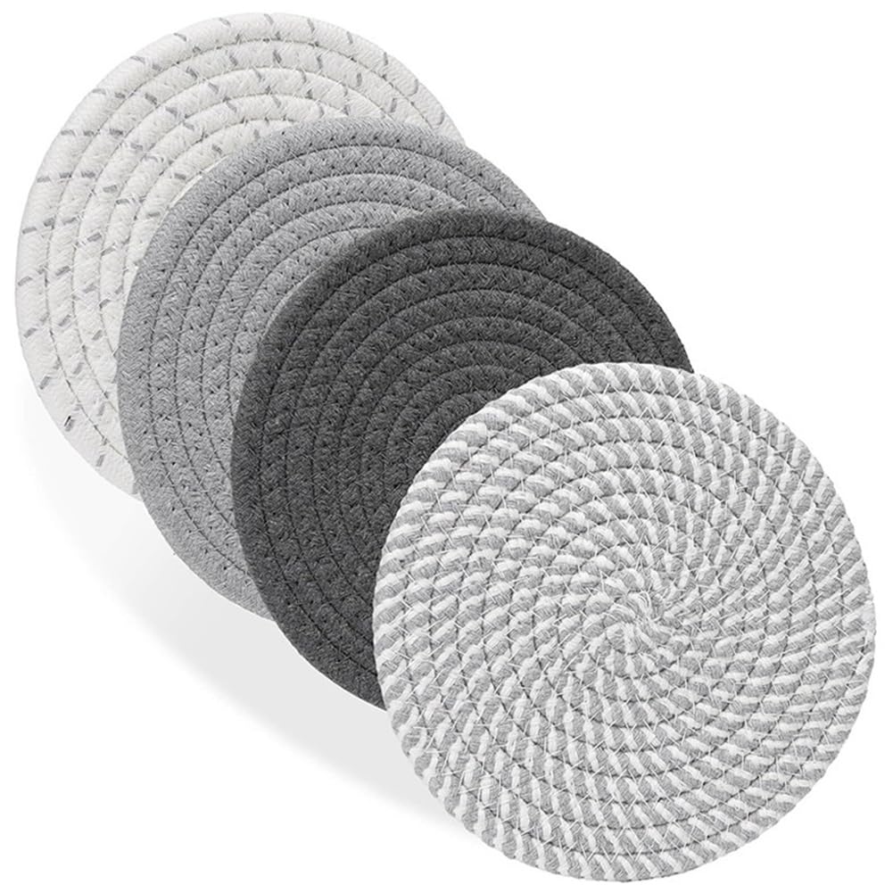 IJSDNVJNDX 4PCS Trivets for Hot Dishes 7 Inch Heat Hot Pads Plate Mats for Kitchen Countertops Table Insulating Mat