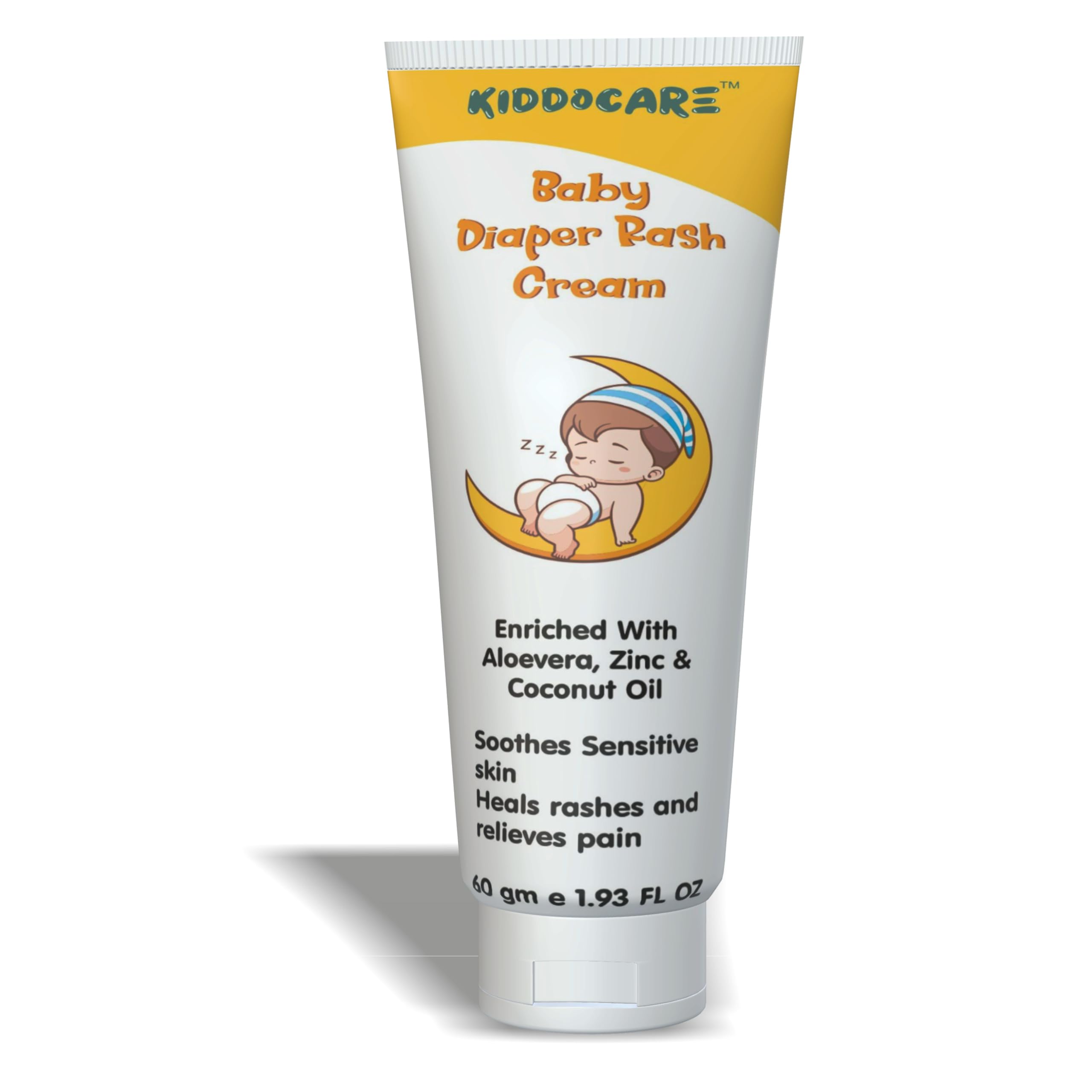 Kiddocare - Ultra Soothing Baby Diaper Rash Cream 60g | Enriched with Calendula Oil, Aloevera, Shea Butter & Coconut Extract | Gentle Protection for Delicate Skin | Fast Acting Relief