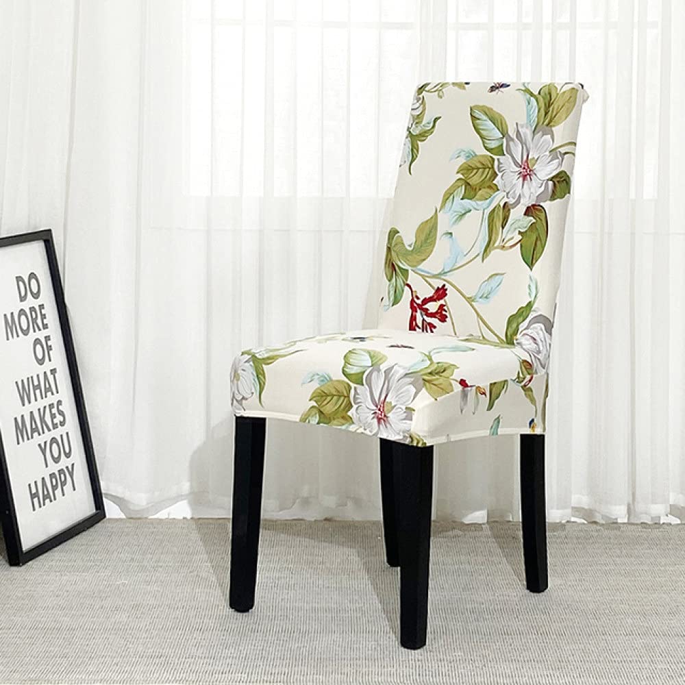Housses de chaise extensible LIJUCAI spandex housse de siege fleurie 4pcs