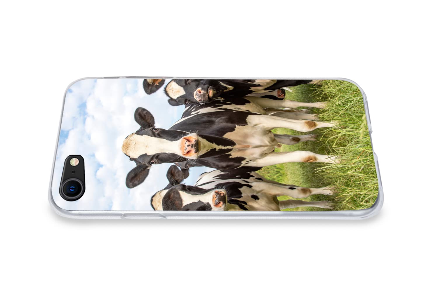 MuchoWow Funda para iPhone 8 - Vacas - Pastos - Animales - Naturaleza - Hierba - Funda de Silicona/Funda Blanda para teléfono móvil