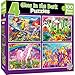 MasterPieces Puzzle Set - 4-Pack 100 Piece Jigsaw Puzzle for Kids - Glow in The Dark 4-Pack Purple - 8
