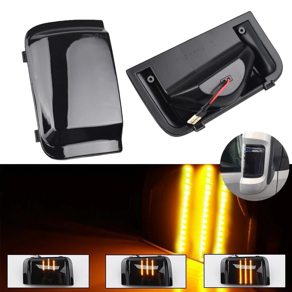 Luces de giro Luz LED Dinámica De Señal De Giro Para Espejo Lateral Intermitente Secuencial Para Fiat Para Ducato 2006-2019 Intermitentes laterales(Smoked B)
