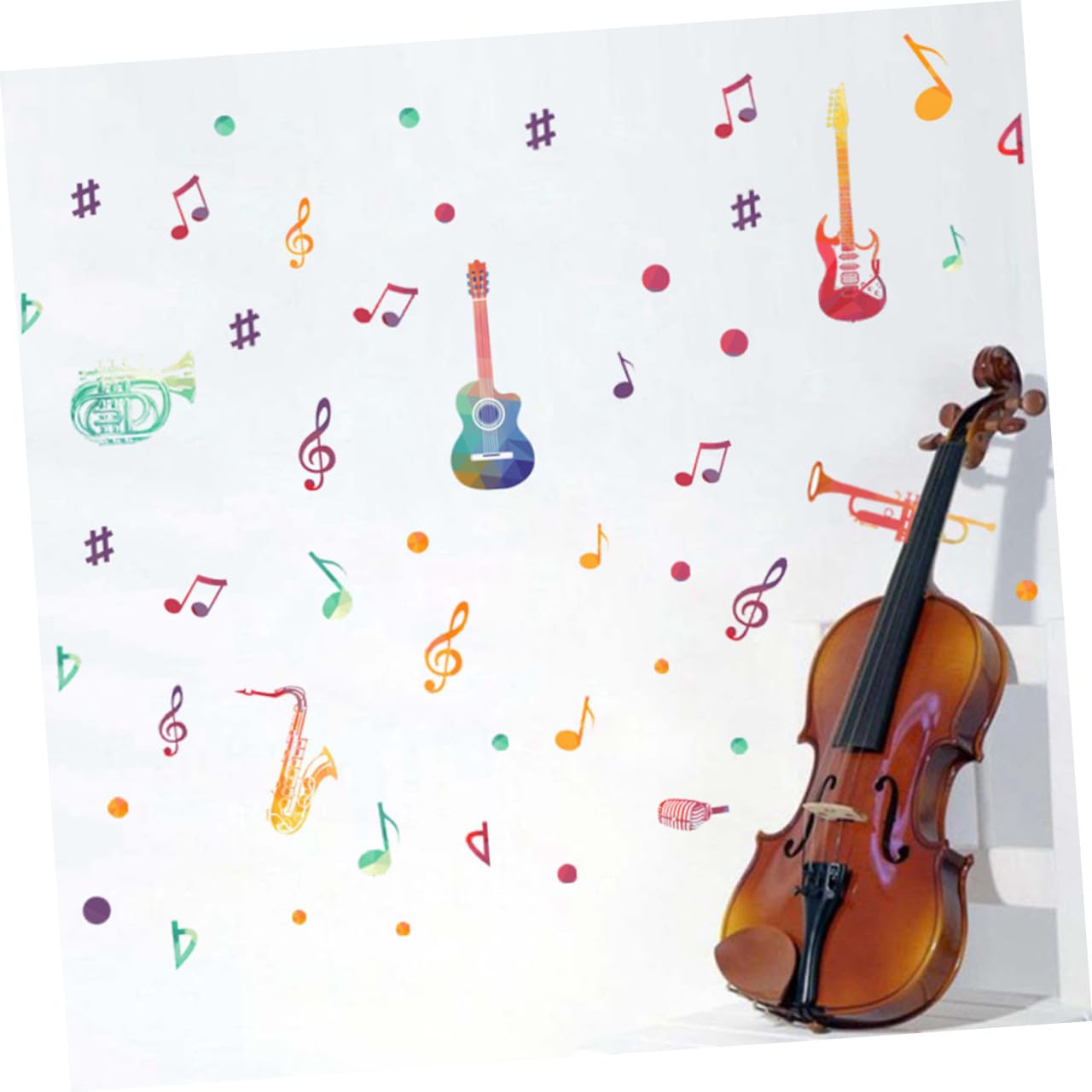 Angoily 2 Set Adesivo Murale Musicale Carta Da Parati Adesivi Murali Creativi Per La Stanza Decorazioni Per L'aula Di Musica Adesivi Da Parete Creativi Adesivi Per Aule Di Musica 4 Pezzi*2