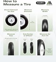 Vista 5 de Marathon 02310 - Neumáticos neumáticos para carretilla de mano y multiusos sobre ruedas de 4.10/3.50-4 pulgadas, cubo de desplazamiento de 2.25