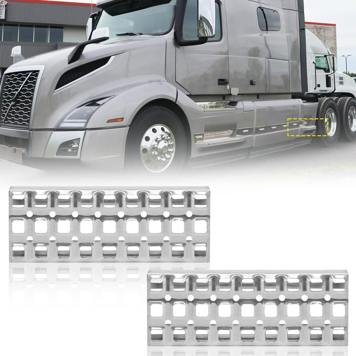 Front Lower Fairing Aluminum Step Pedal Compatible with 2018+ Volvo Truck VN VNL