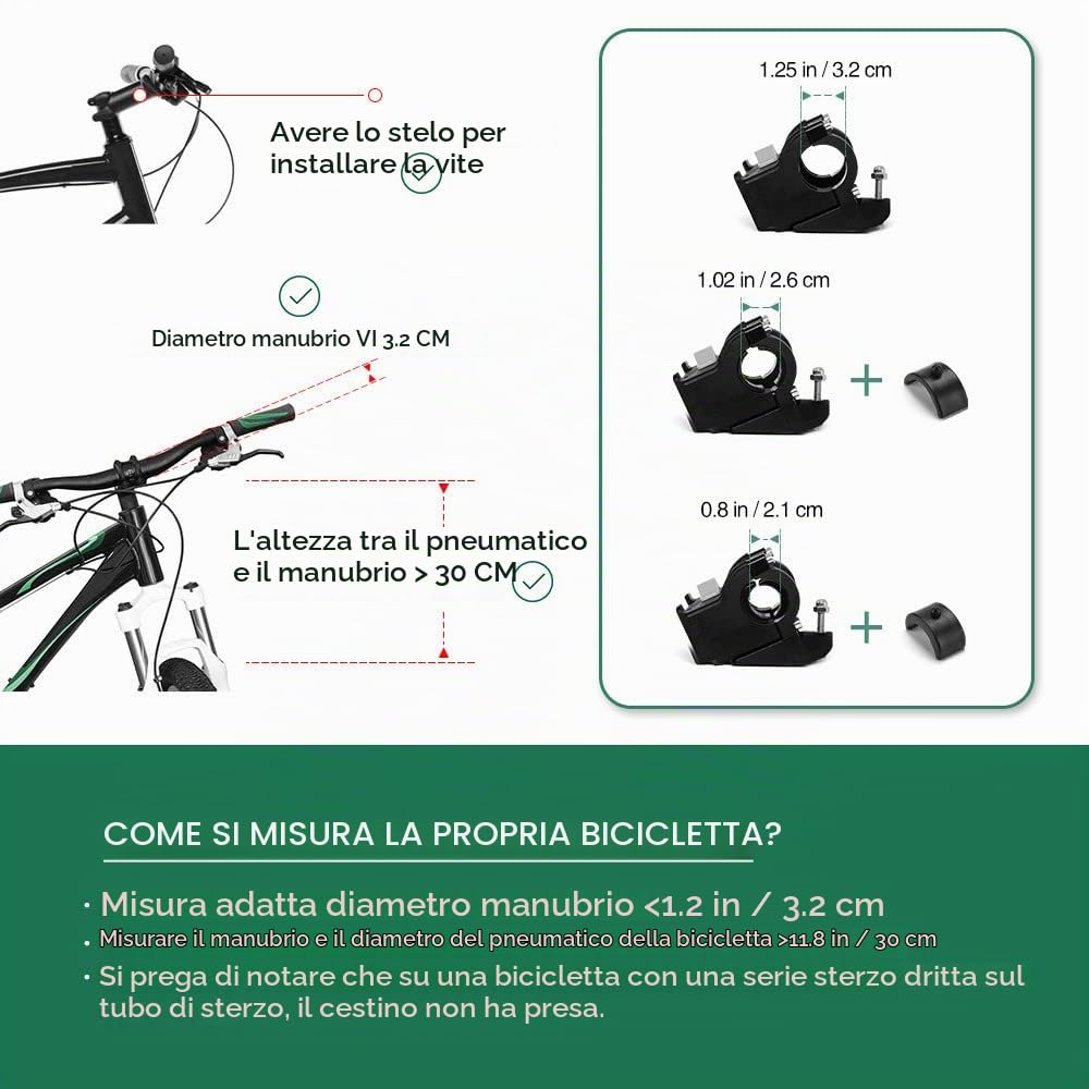 ANZOME Cestino per bici Cestino anteriore per bicicletta amovibile rapido per animali domestici, pendolare da picnic per la spesa all'aperto, trasportino per animali domestici