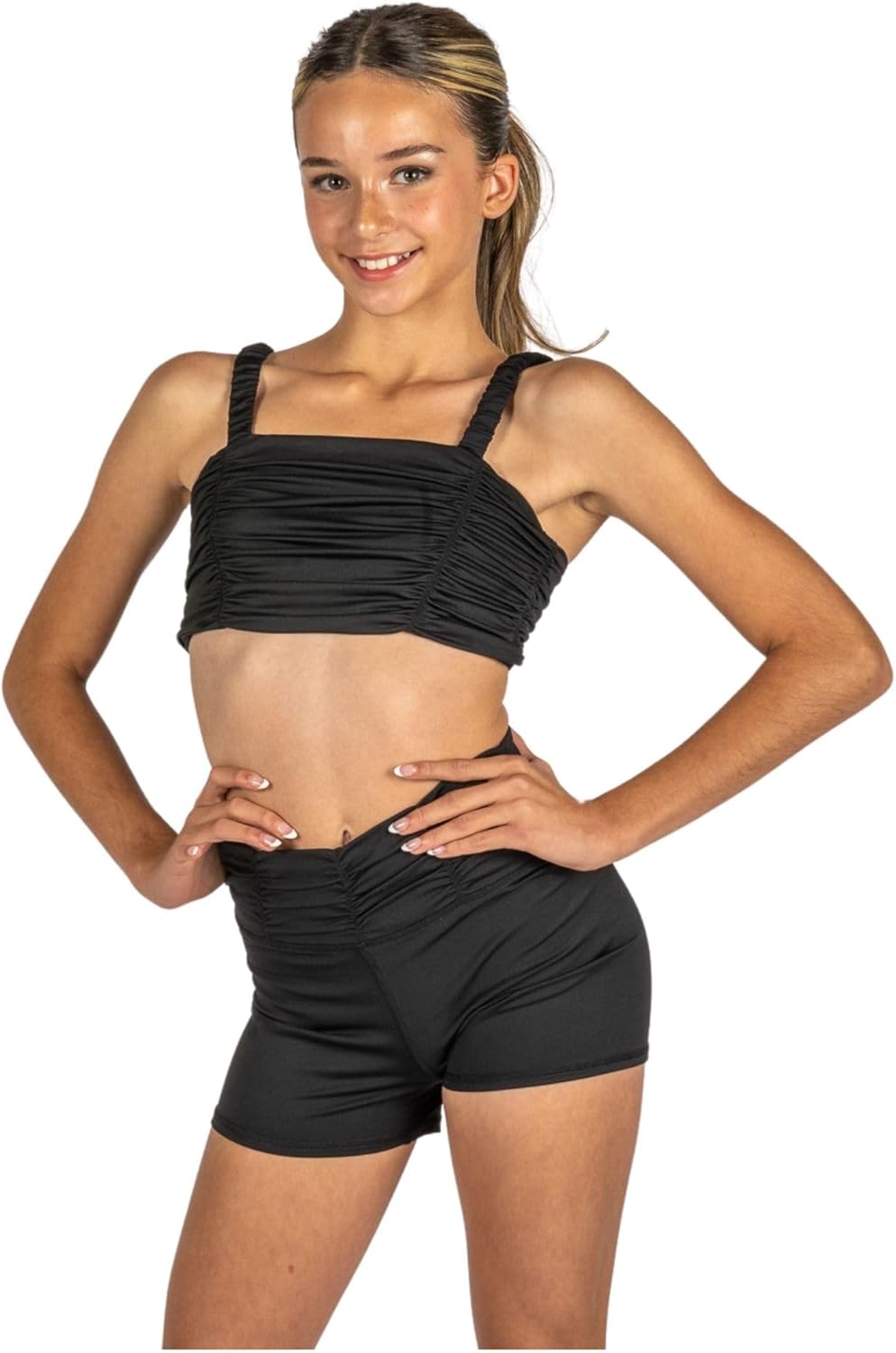 XO Dance Girls Sassy Scrunch Dance-Top Style 24009
