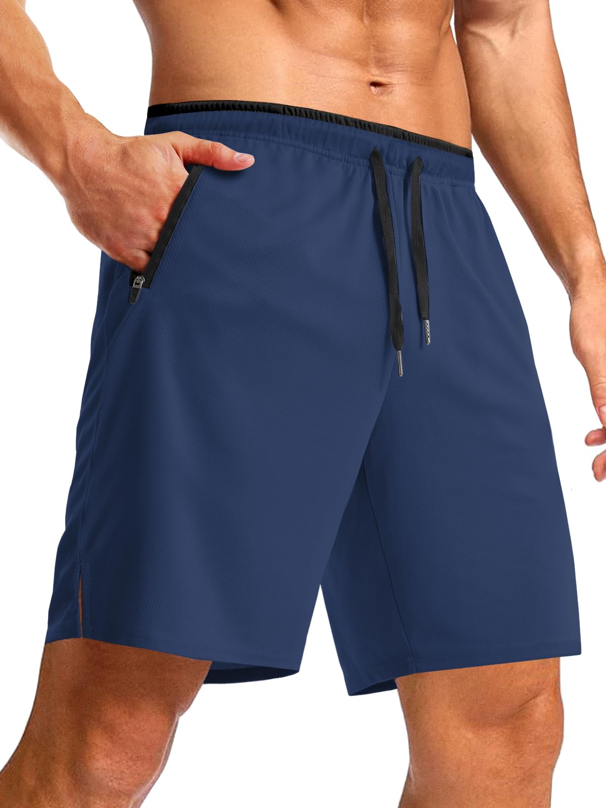 Aolesy Men's Gym Workout Shorts 5"/7"/10" Lightweight Bodybuilding Athletic Shorts Running Training with Zip Pockets