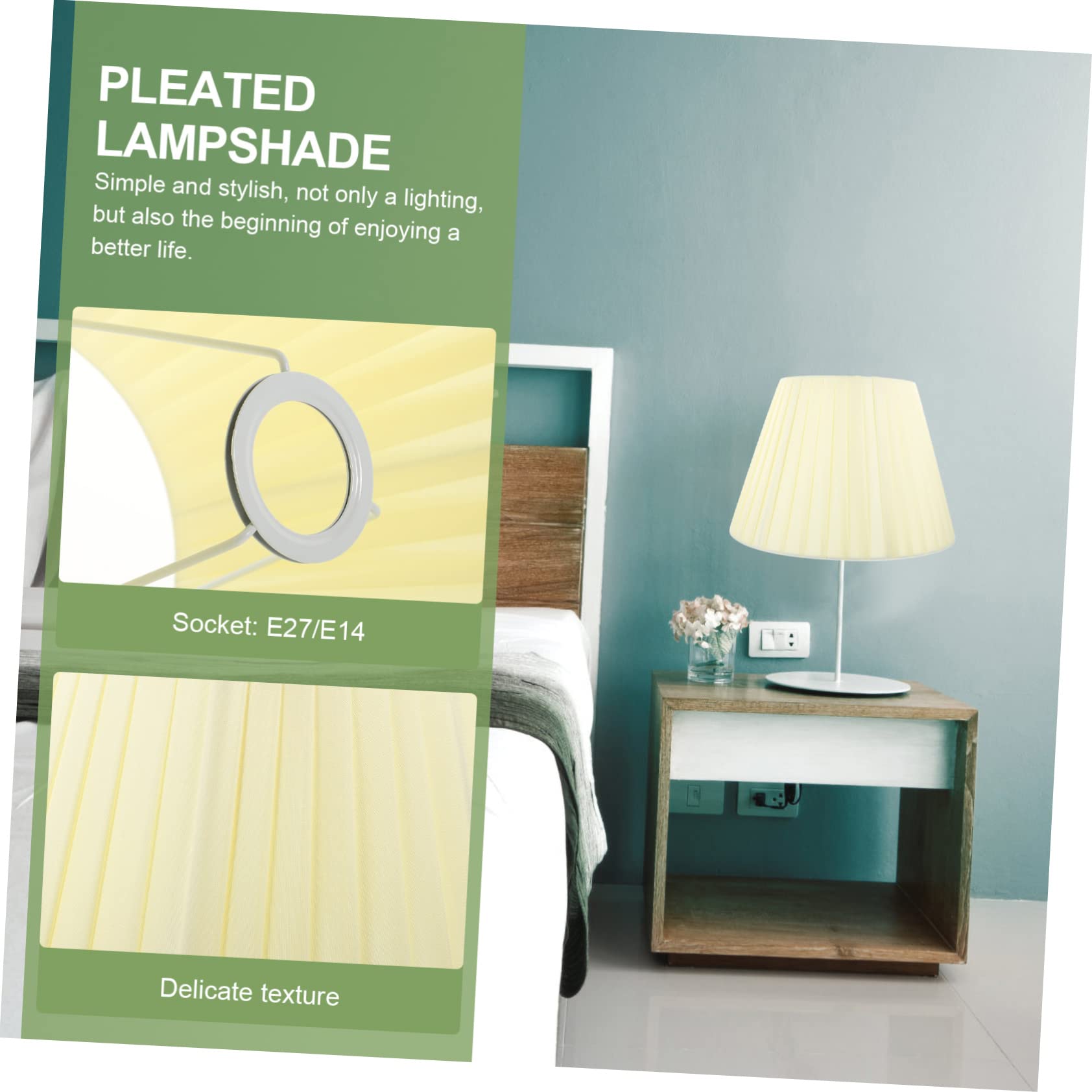 OSALADI Paralume Per Lampade Da Tavolo Tessuto Plissettato Coprilampada Leggero e Resistente Per Illuminazione Camera Da Letto e Salotto